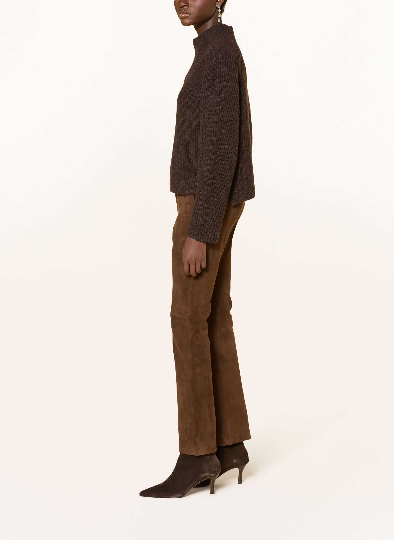 MEINDL EASY KICK Leather Pants: DARK BROWN