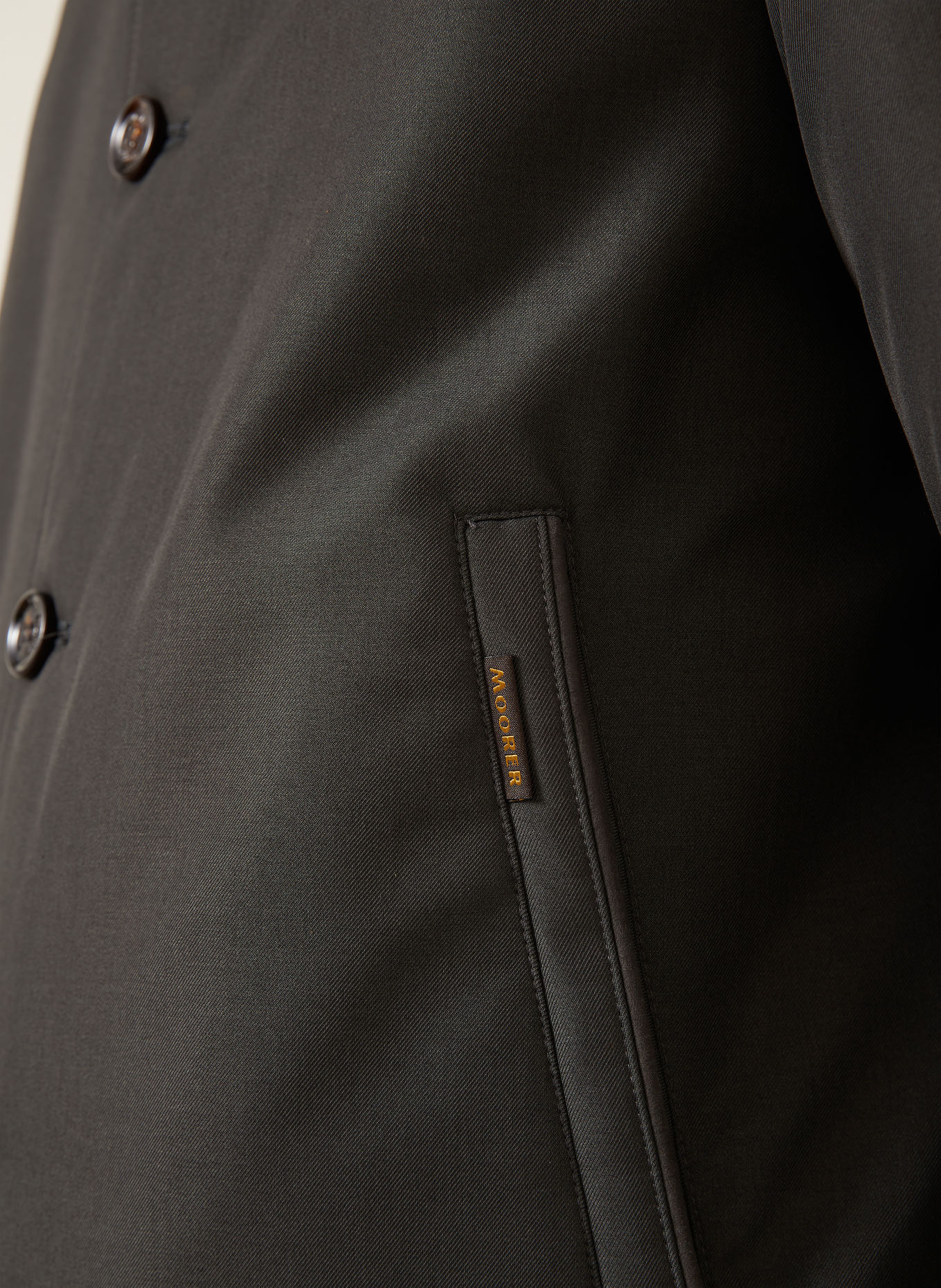 MOORER JANOS Down bomber jacket with Removable Trim: DARK GRAY / BLACK