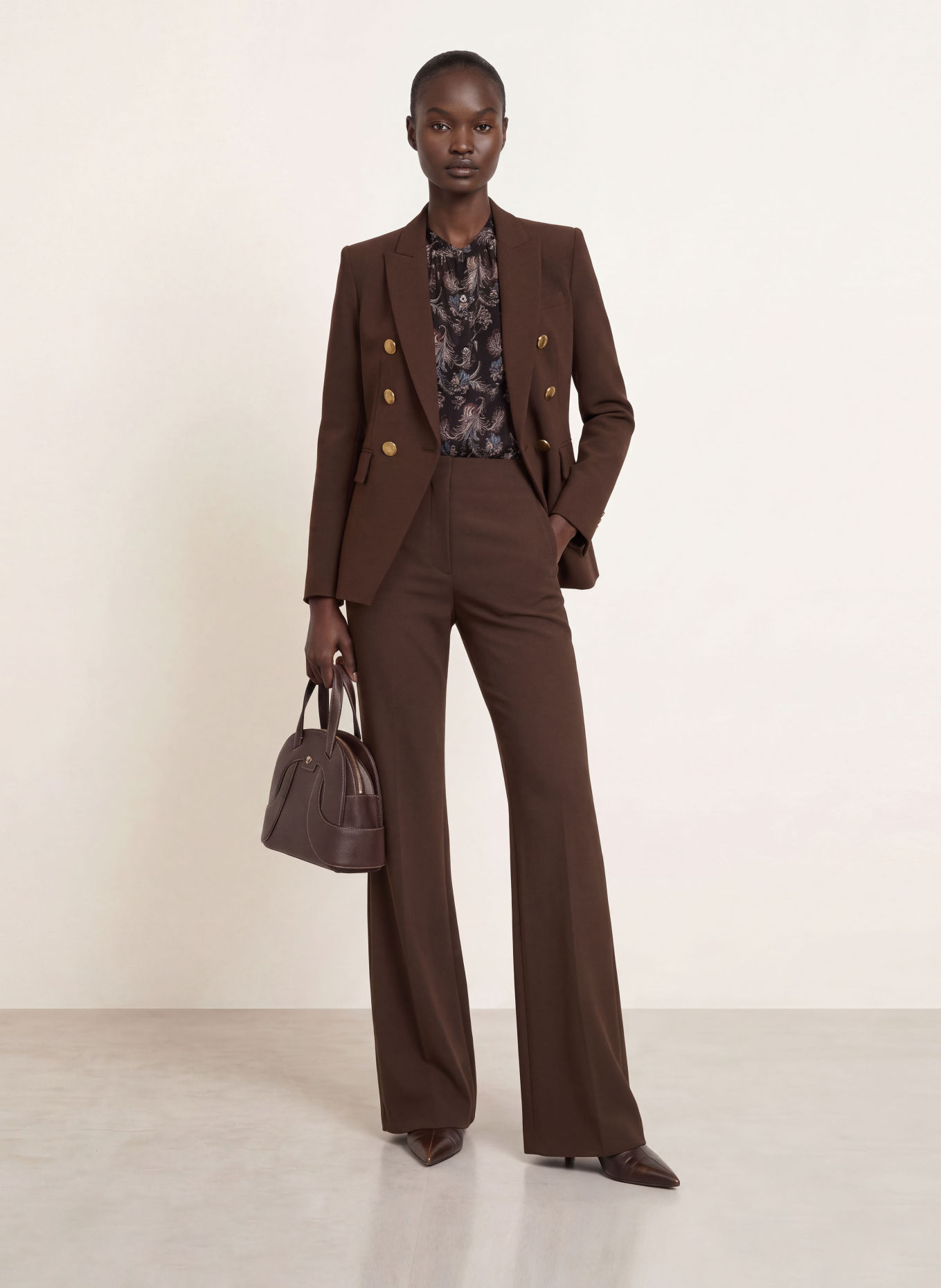 Veronica Beard Marlene-broek CARYS: MARRON FONCÉ