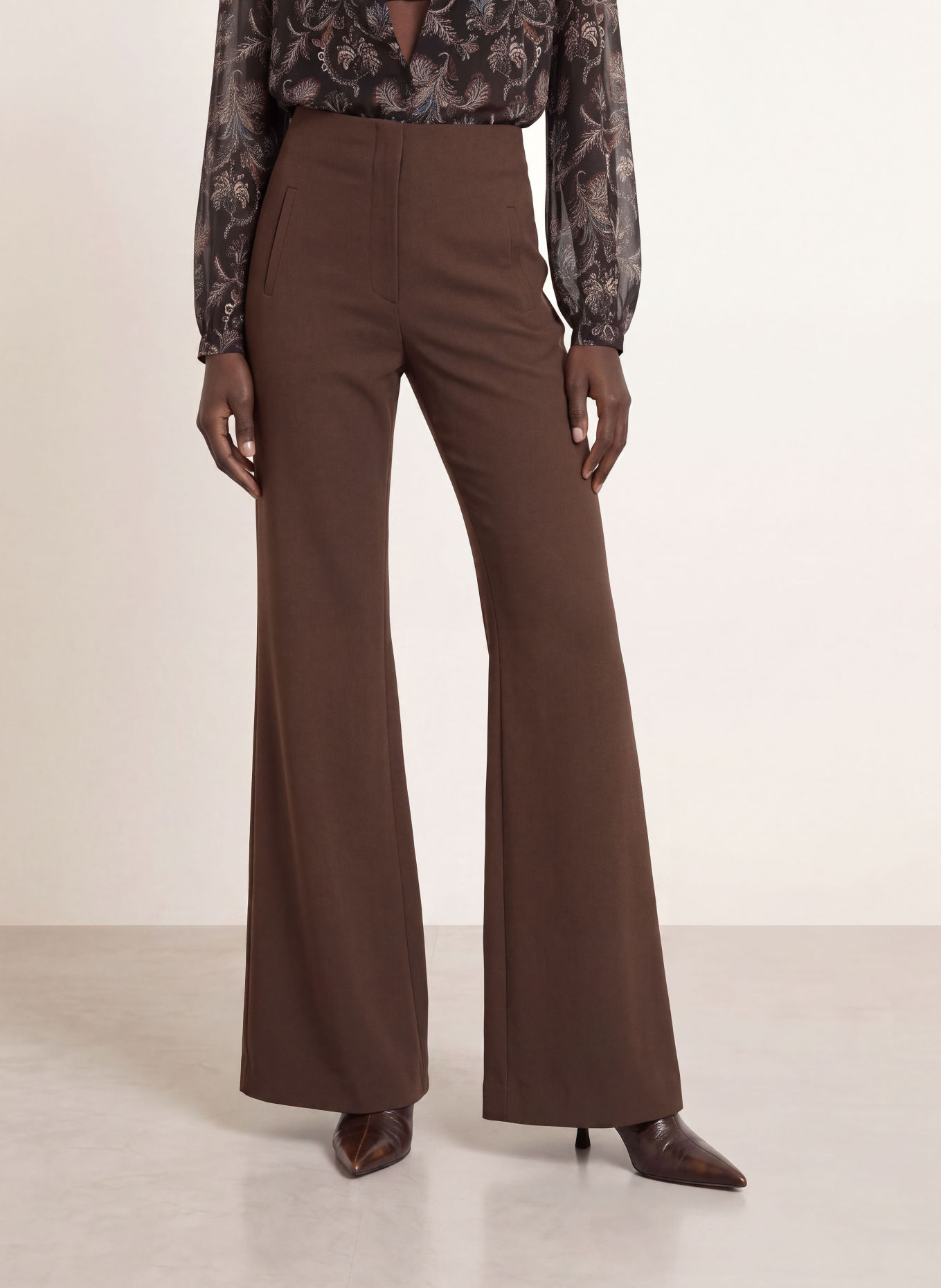 Veronica Beard Marlene-broek CARYS: MARRON FONCÉ