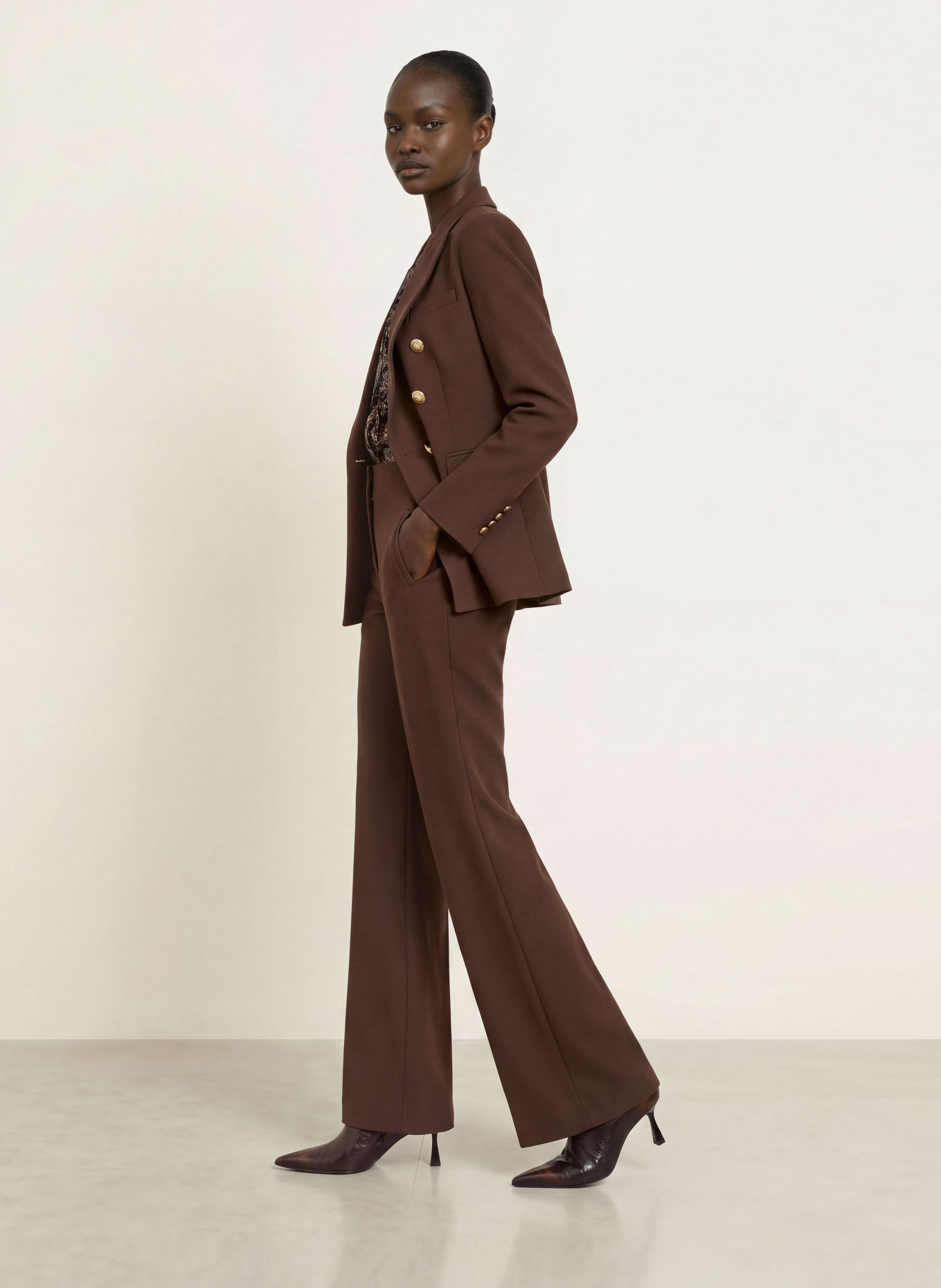 Veronica Beard Marlene-broek CARYS: MARRON FONCÉ