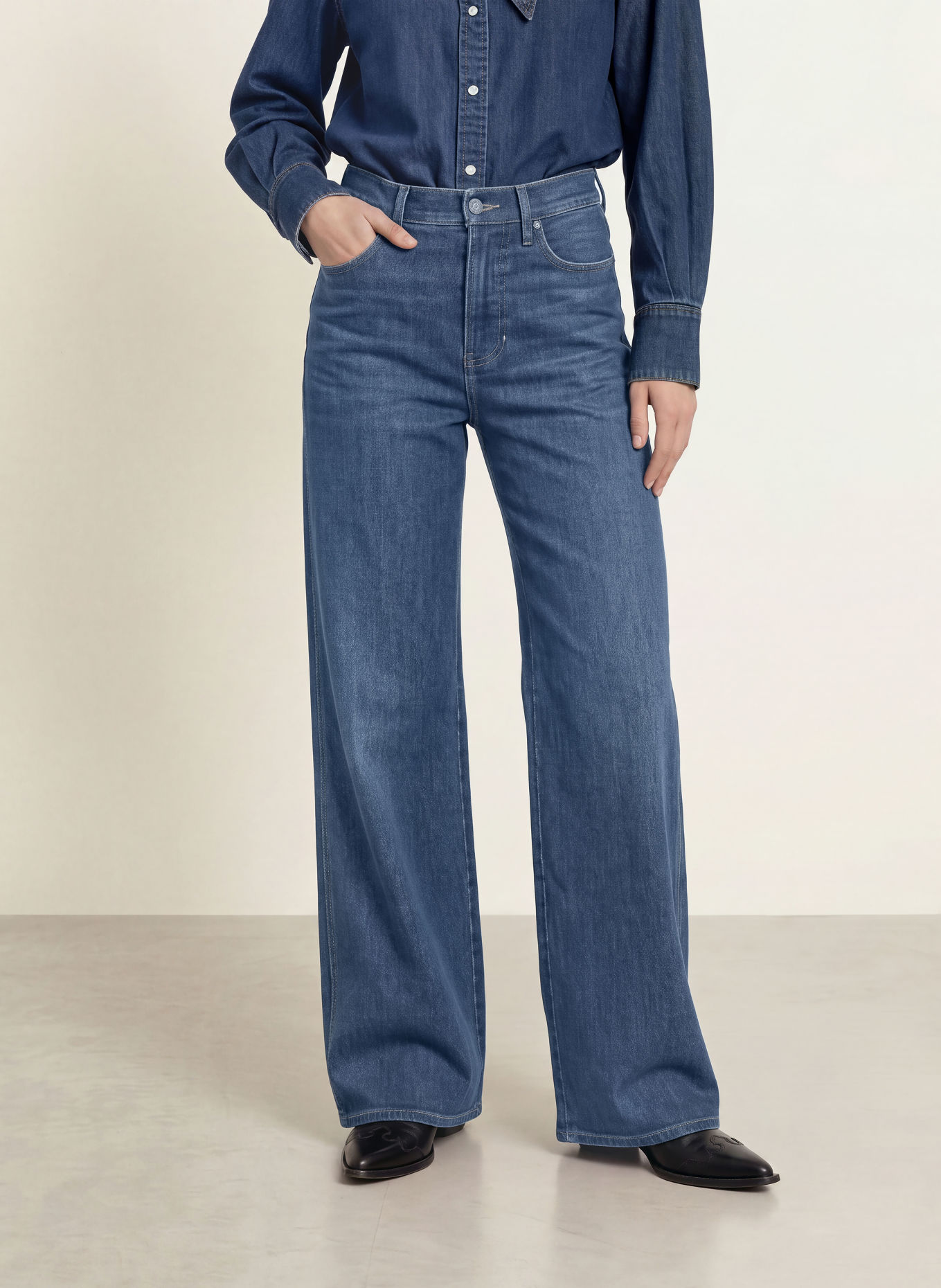 Veronica Beard Wide leg jeans TAYLOR: B1279 SWEET DREAM