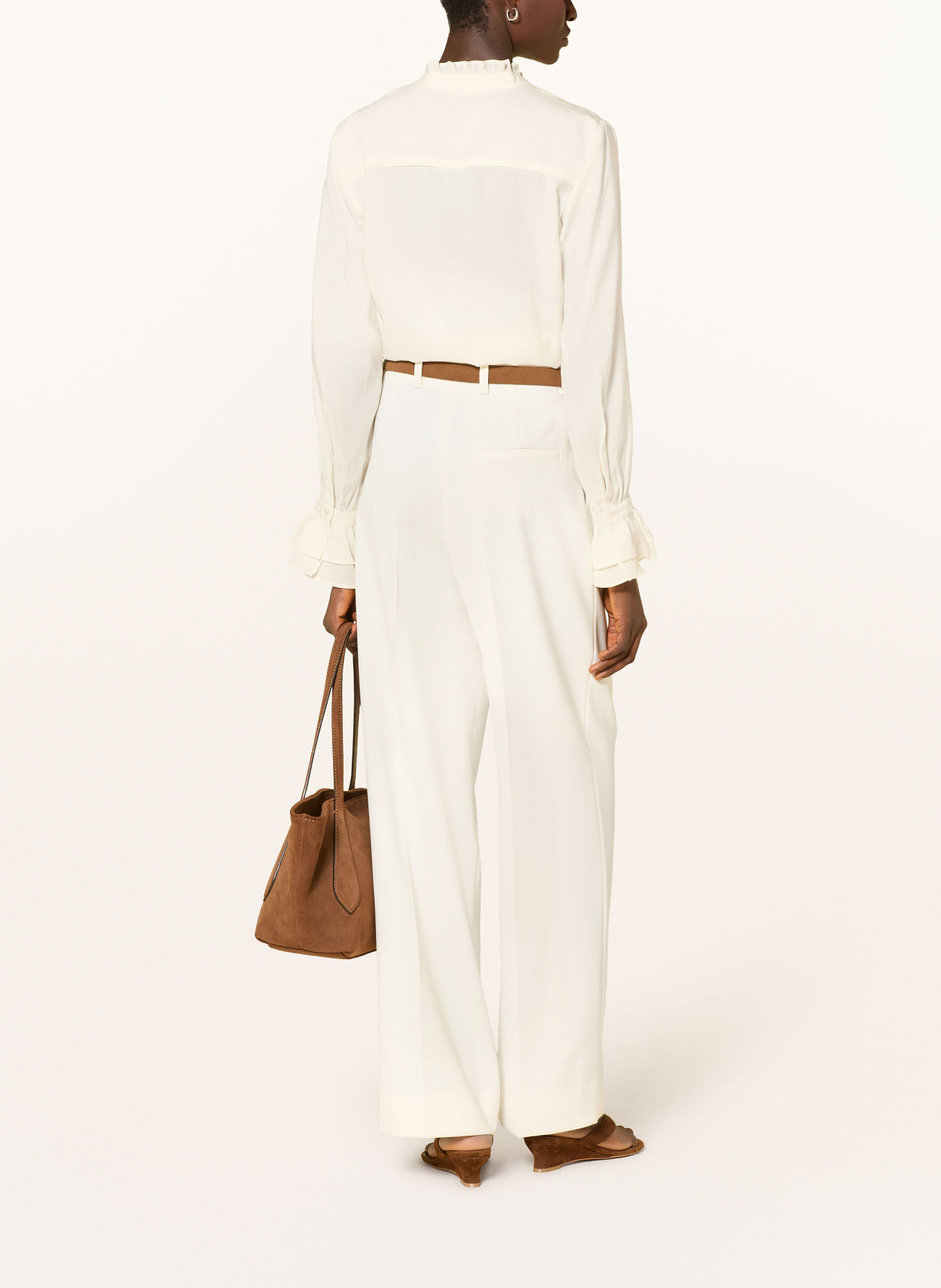 monari Shirt blouse with flounces and ruffles: ECRU