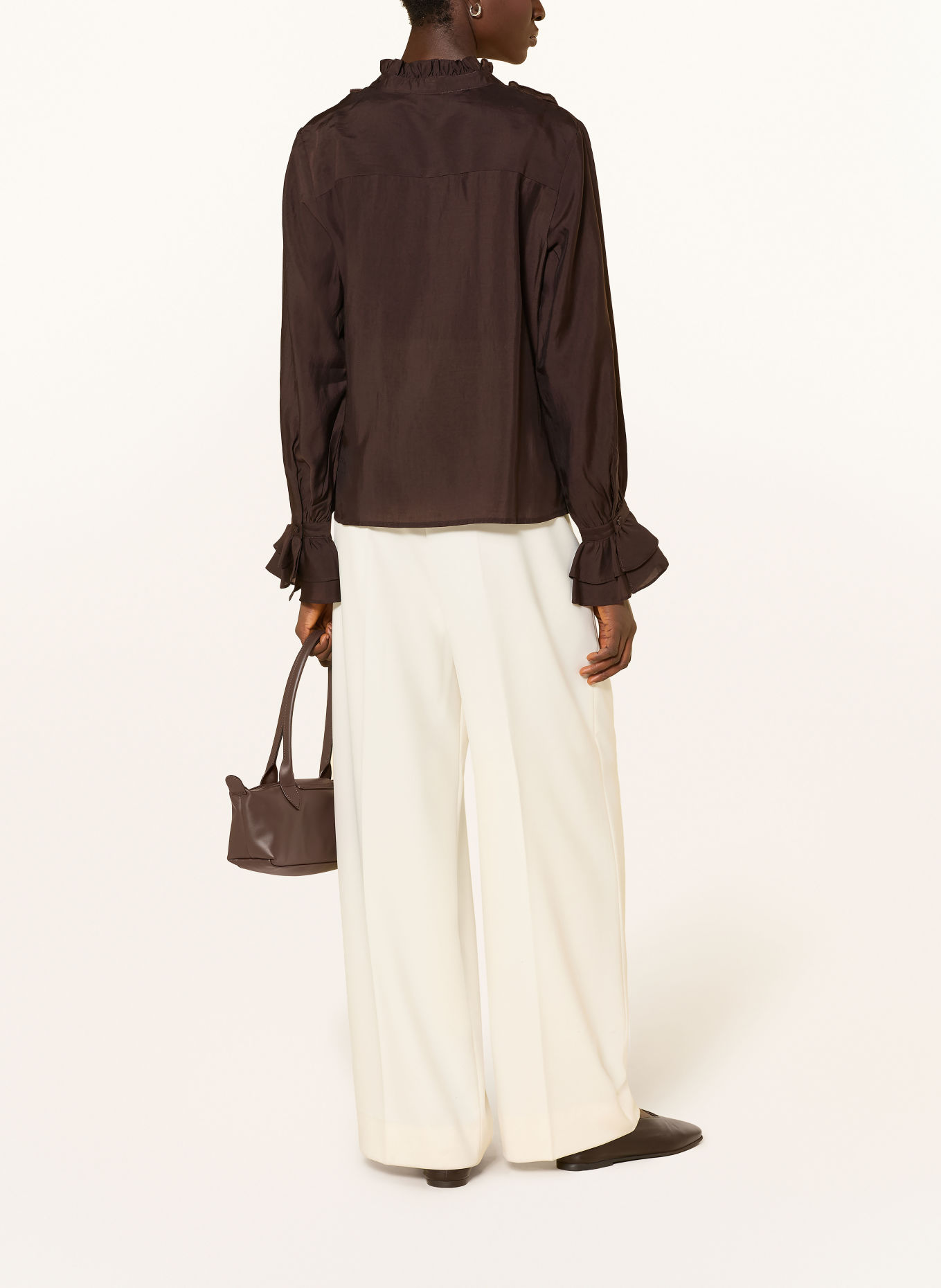 monari Chemisier à volants et froufrous: MARRON FONCÉ