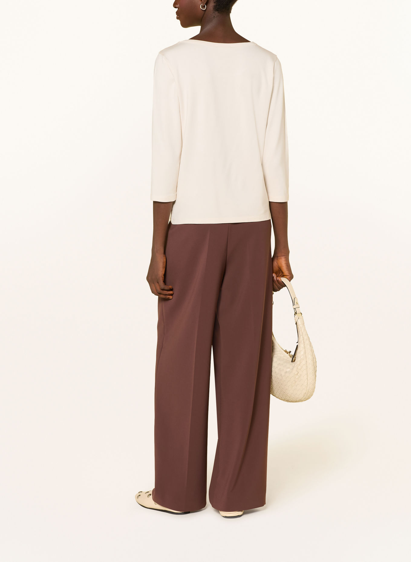 monari Haut à manches 3/4 orné de strass: ÉCRU / MARRON / ROUGE FONCÉ