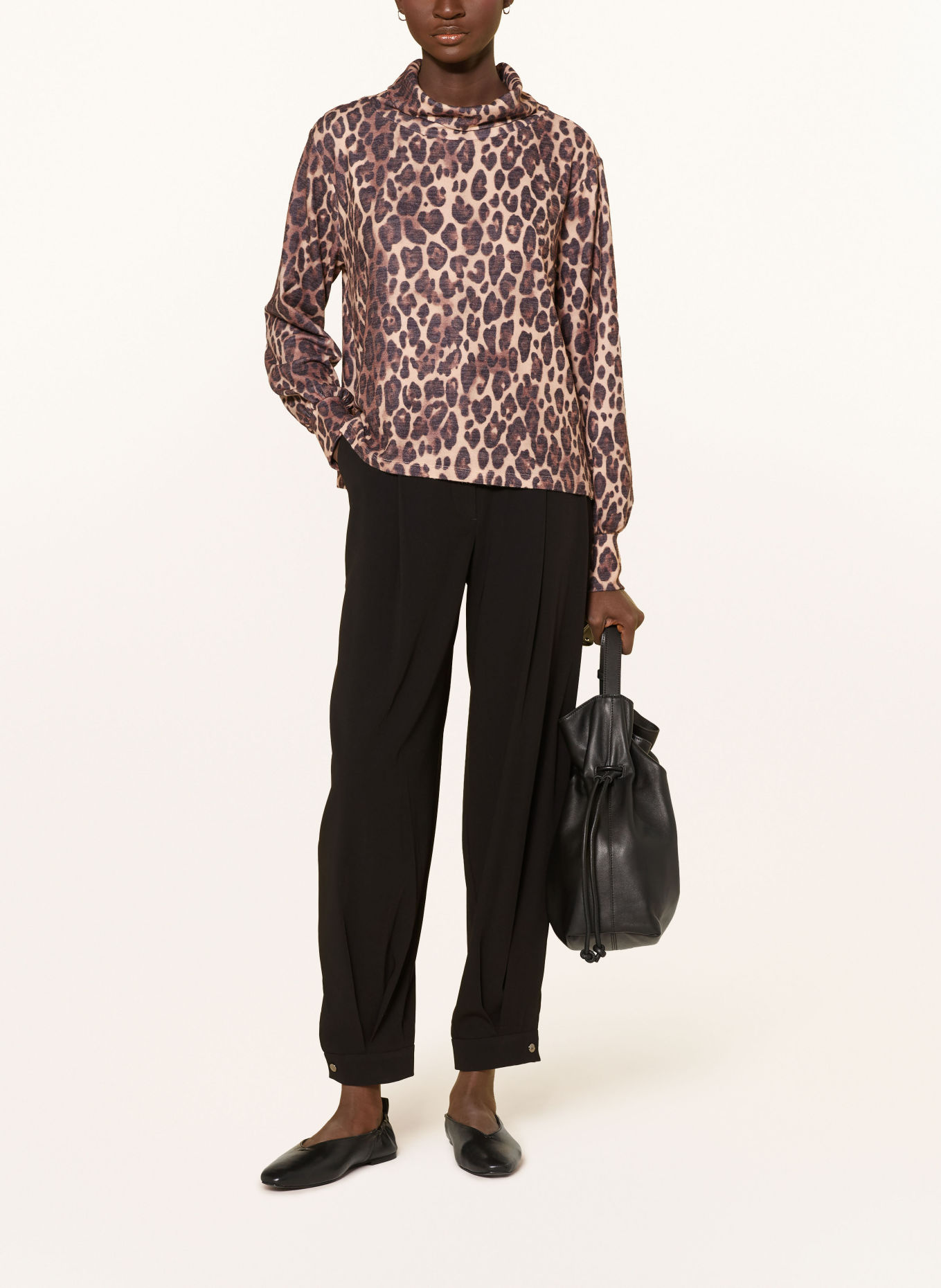 monari Pull à col roulé: MARRON CLAIR / MARRON / NOIR