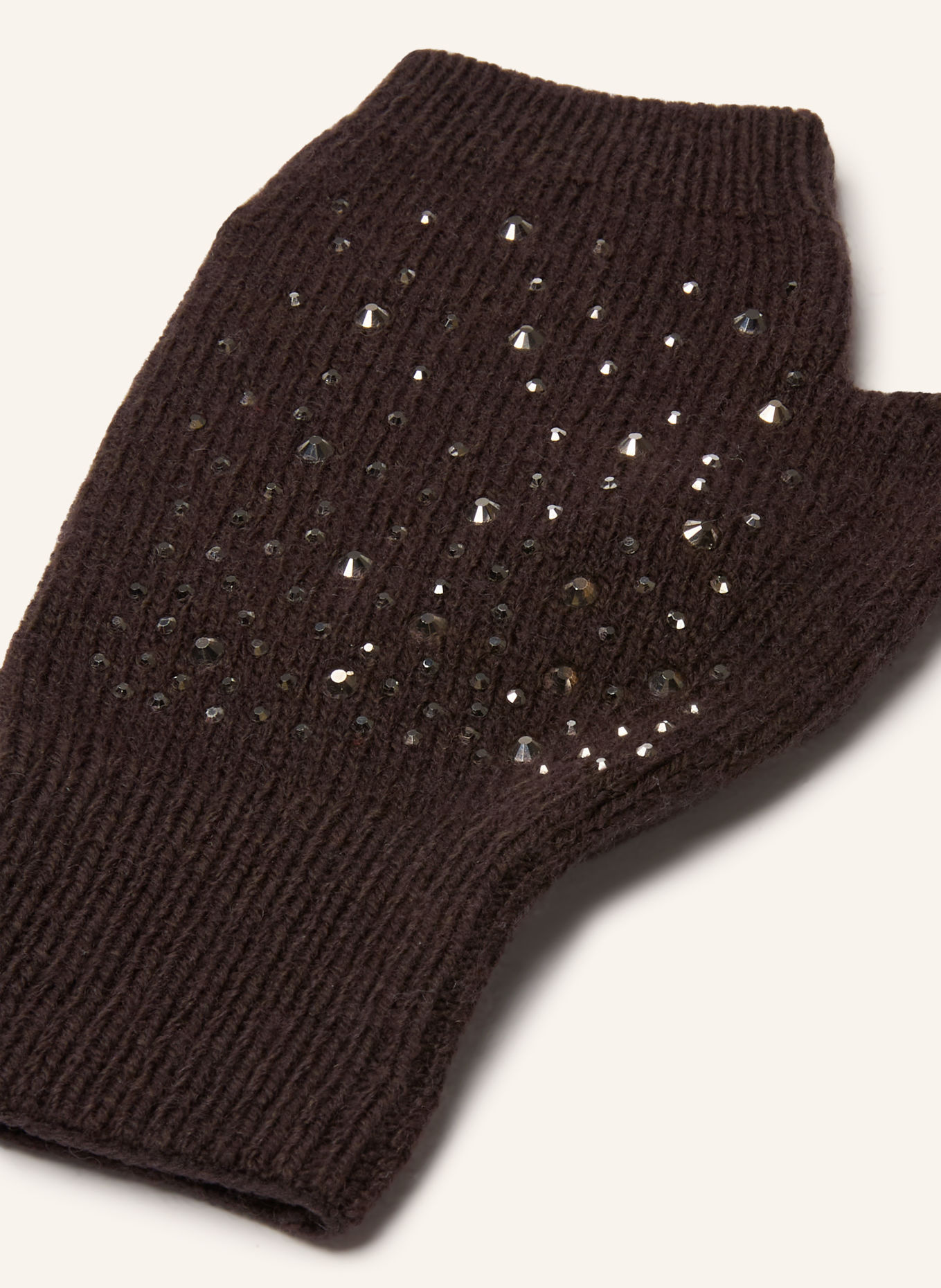 monari Handschoenen met sierstenen: MARRON FONCÉ