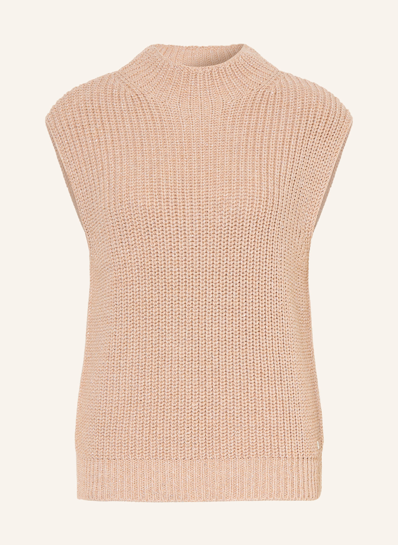 monari Pull sans manches en maille pailletée: BEIGE