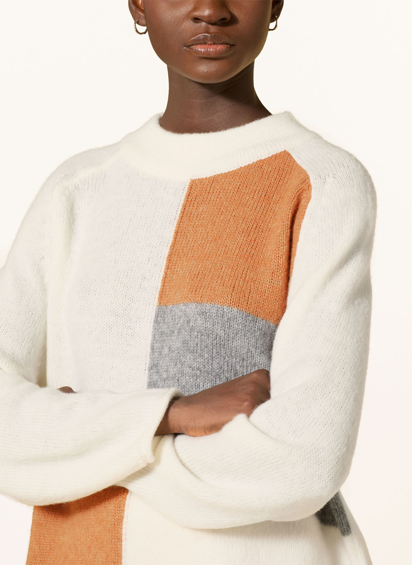 monari Pullover: WEISS / CAMEL / GRAU