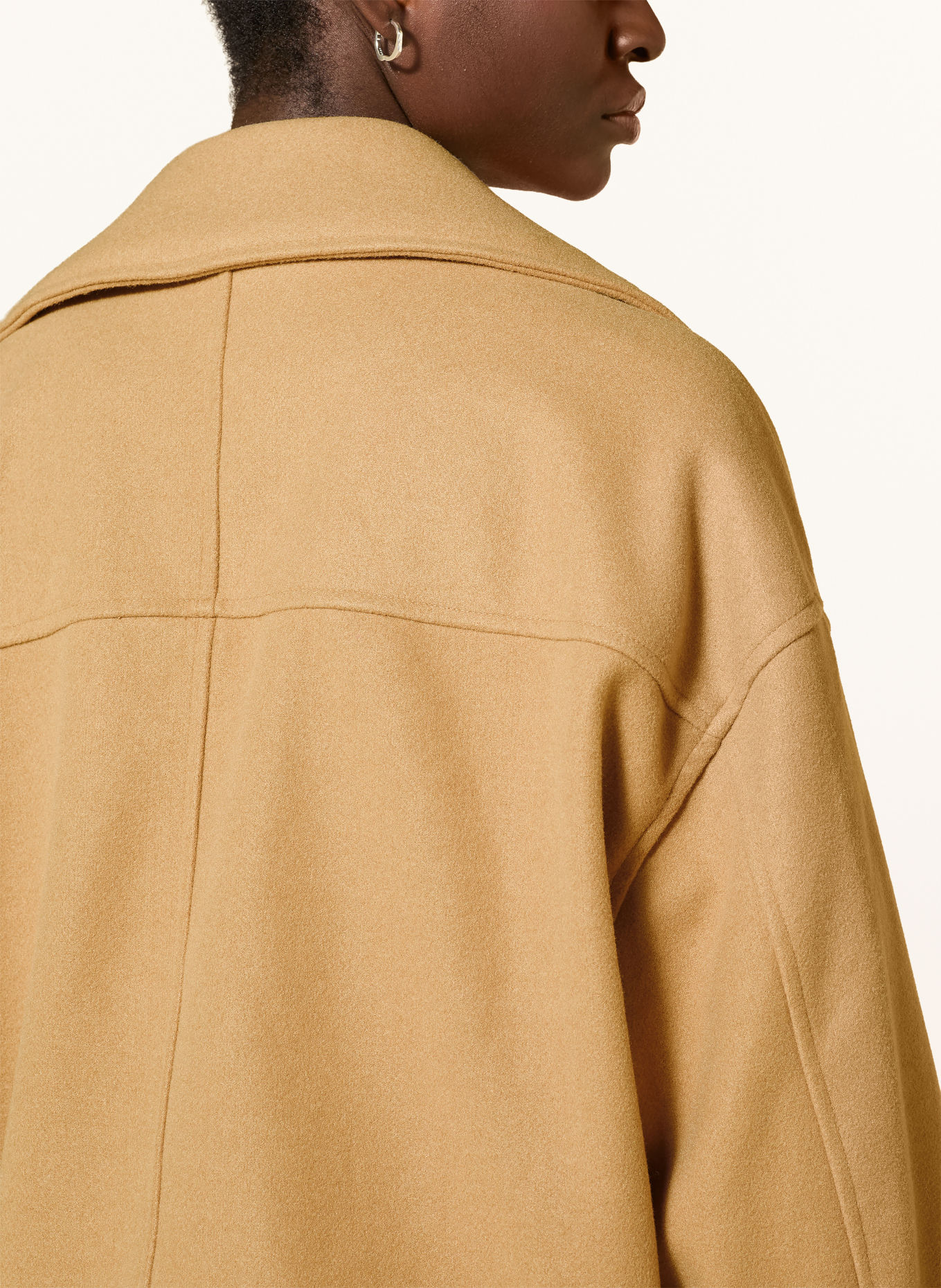 monari Pea coat with a detachable faux fur collar: CAMEL