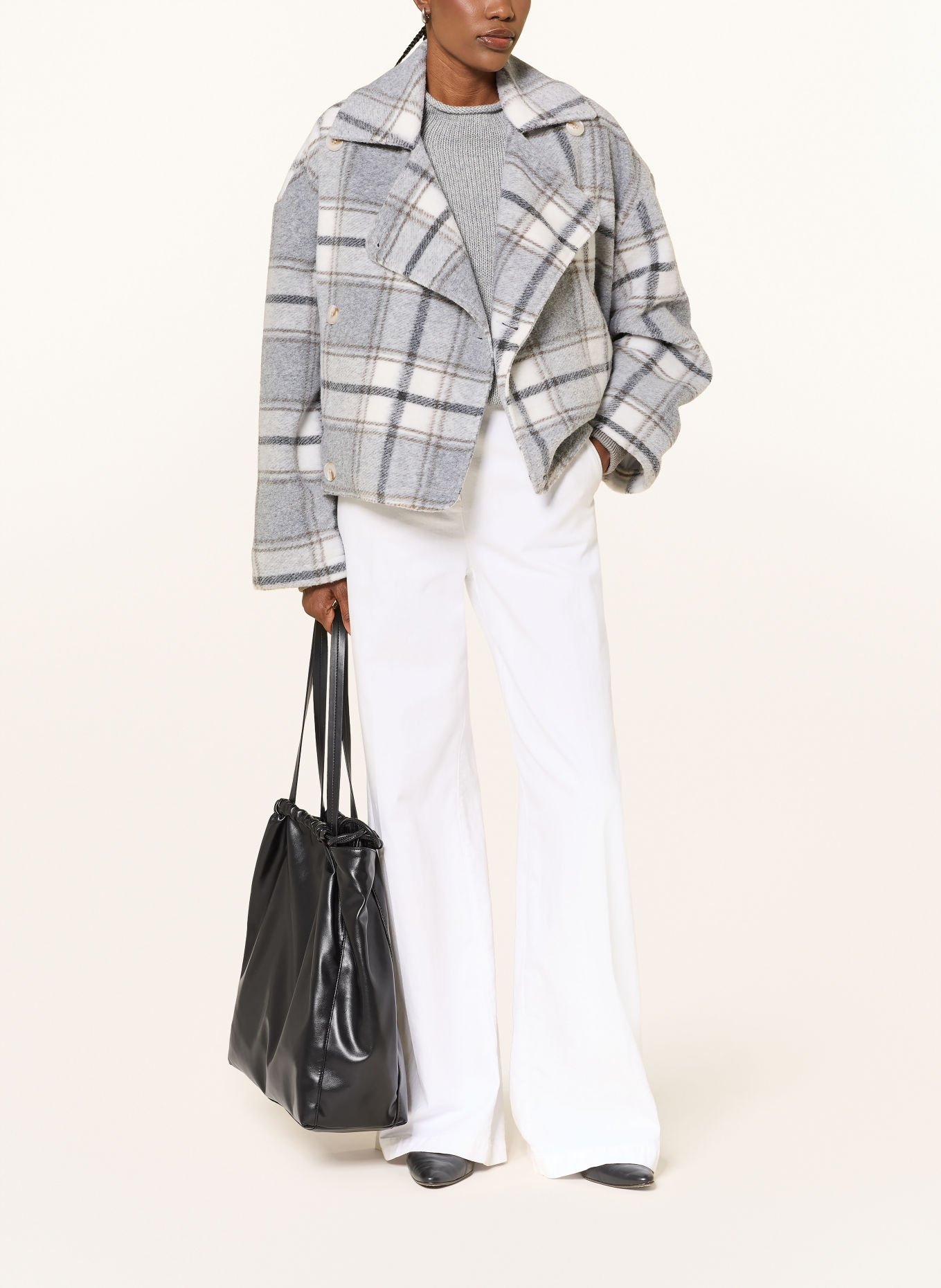 monari Cabanjacke: GRAU / DUNKELBRAUN / ECRU