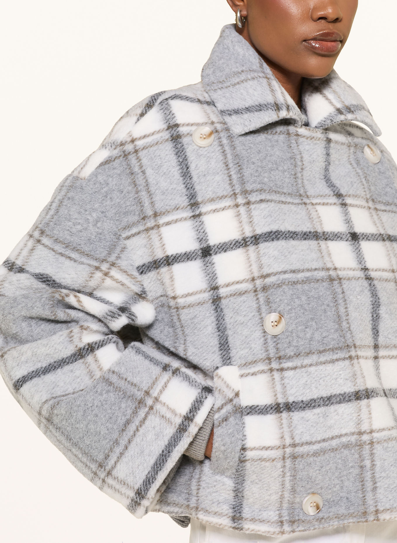 monari Cabanjacke: GRAU / DUNKELBRAUN / ECRU