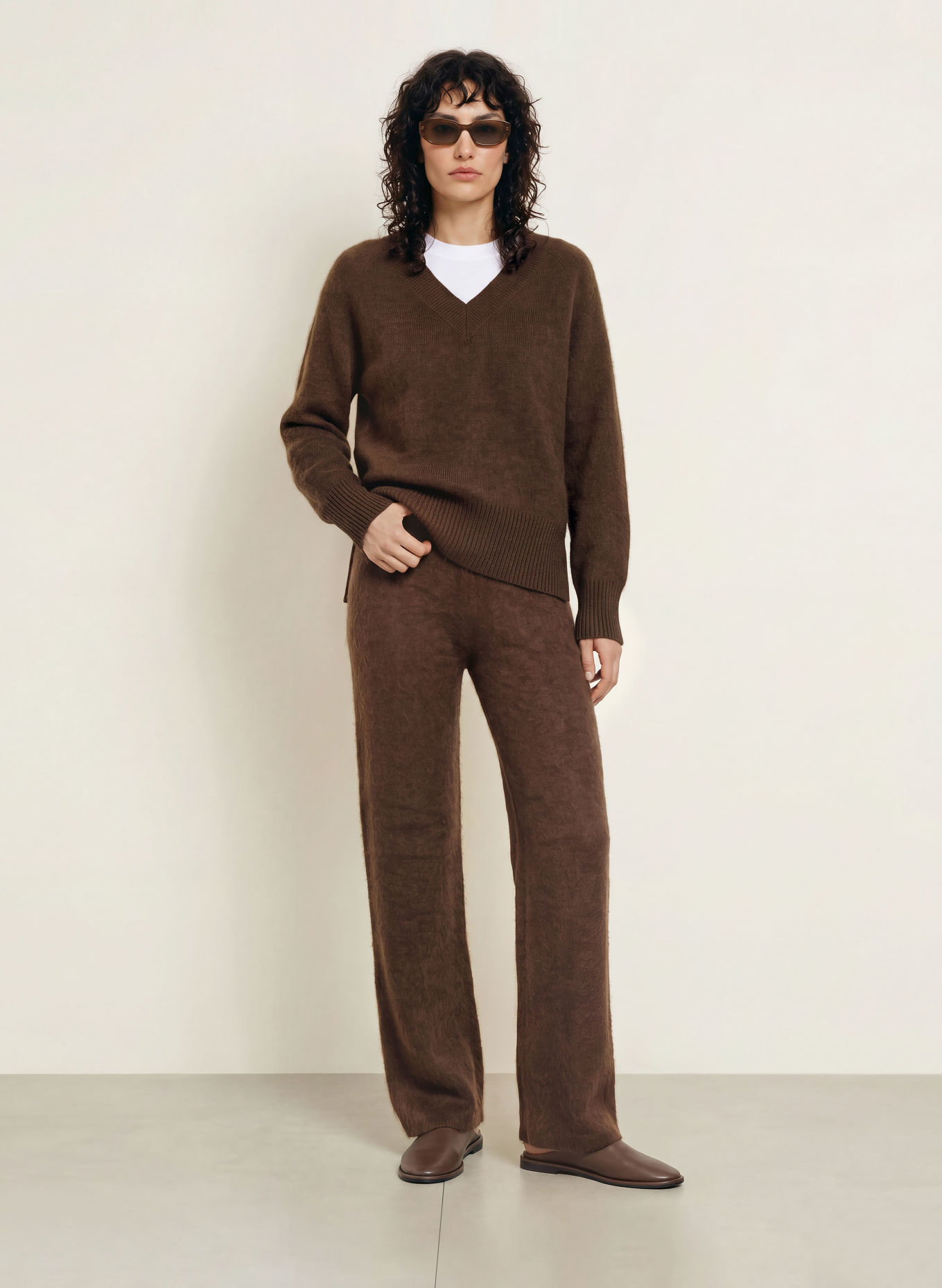 SAINTE MER Gebreide broek: MARRON FONCÉ