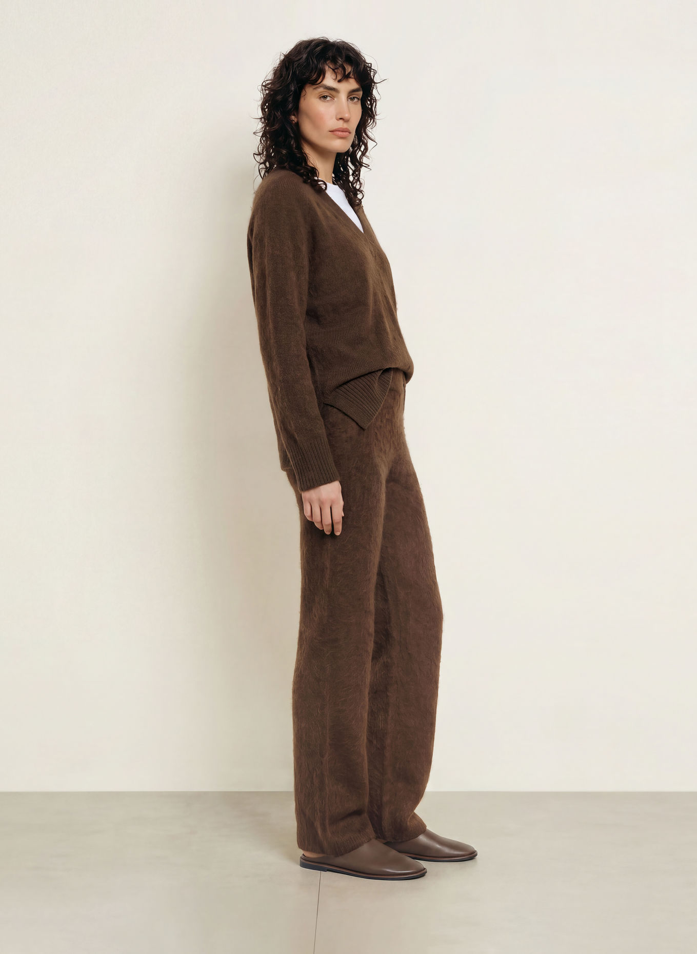 SAINTE MER Gebreide broek: MARRON FONCÉ