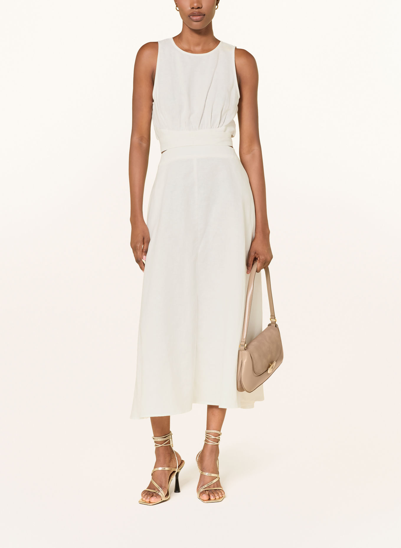 REISS Kleid HAZEL mit Leinen: WEISS