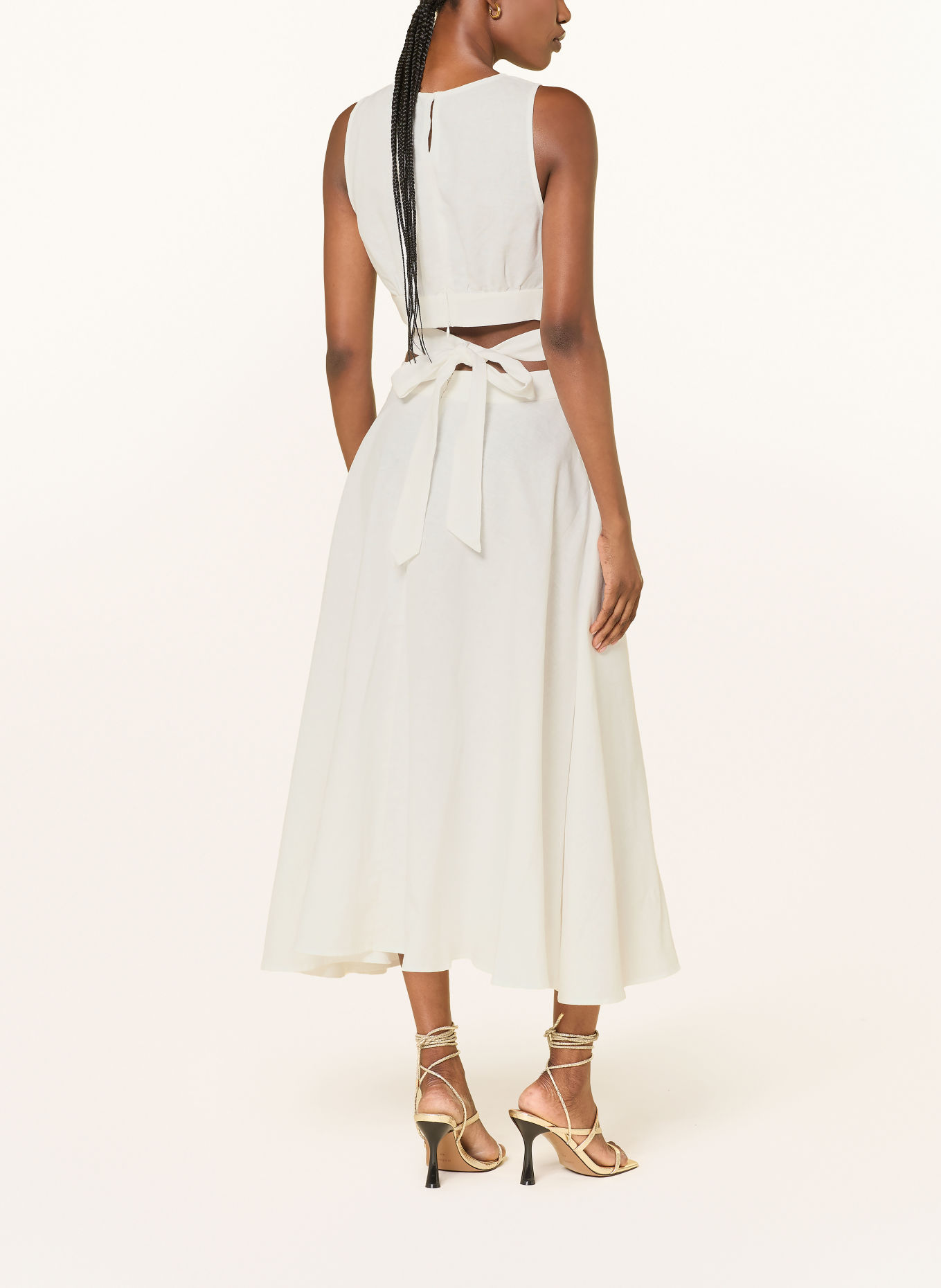 REISS Kleid HAZEL mit Leinen: WEISS