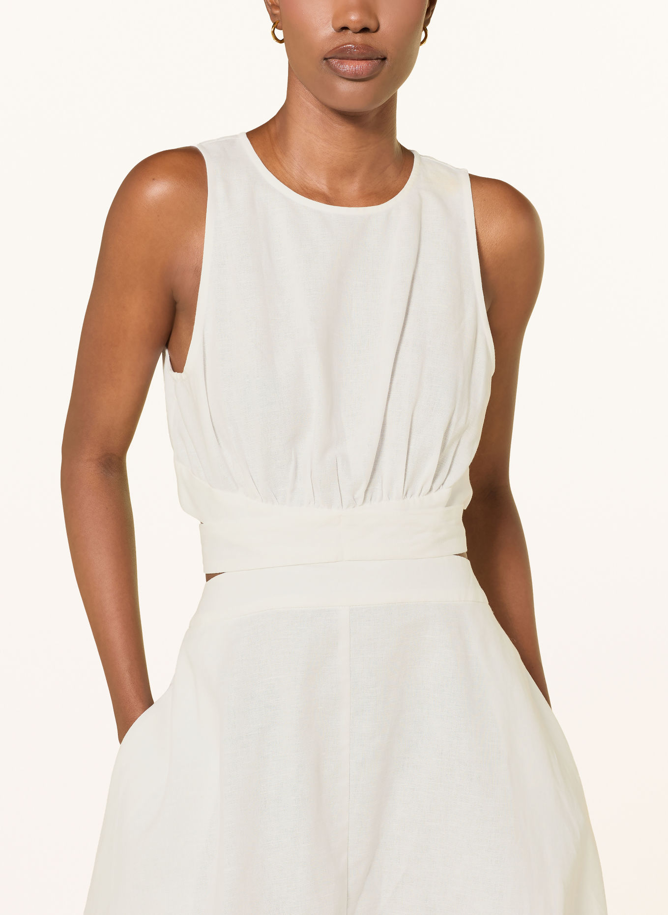 REISS Kleid HAZEL mit Leinen: WEISS