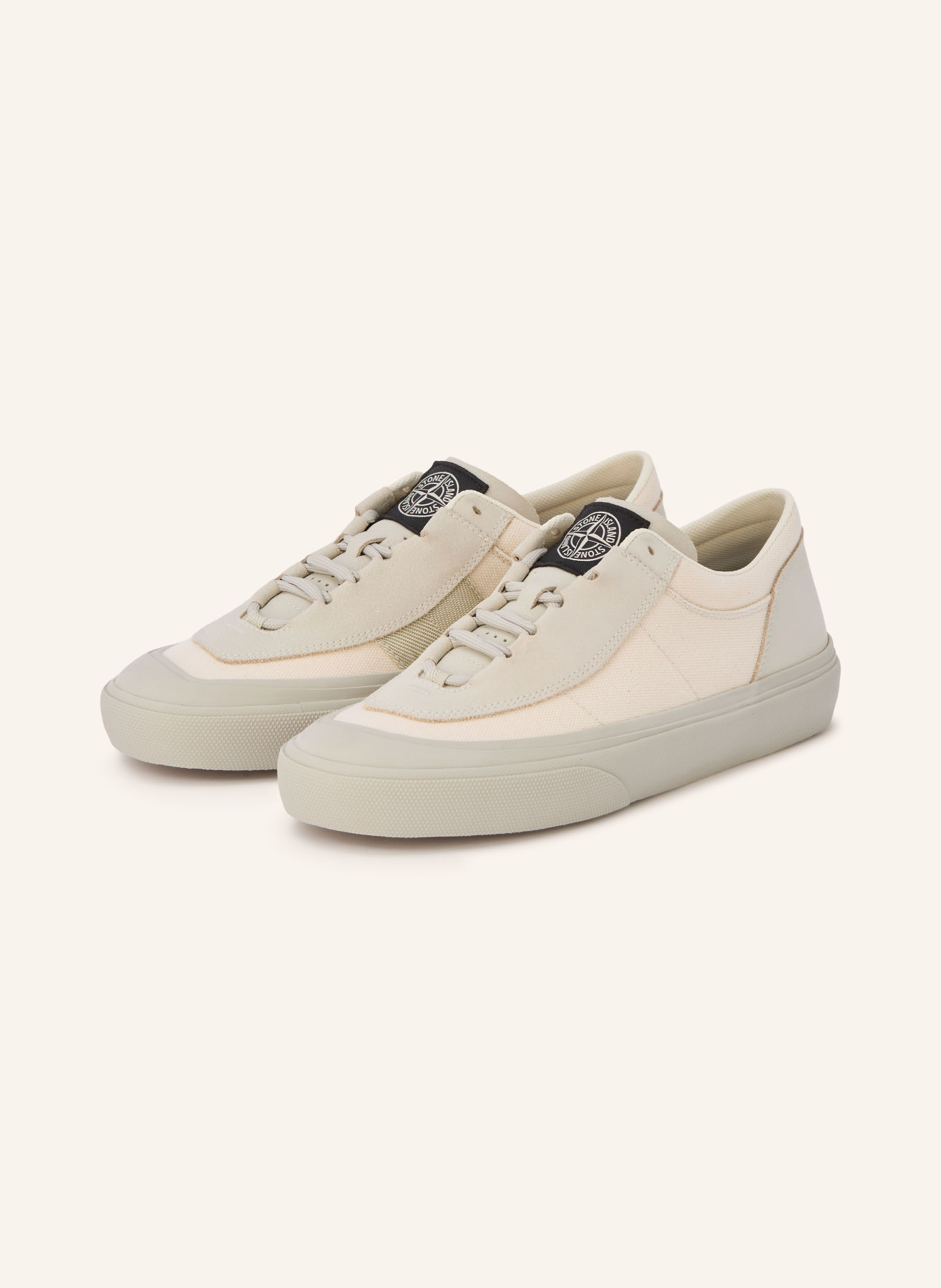 STONE ISLAND Sneakers: ECRU / LIGHT GRAY