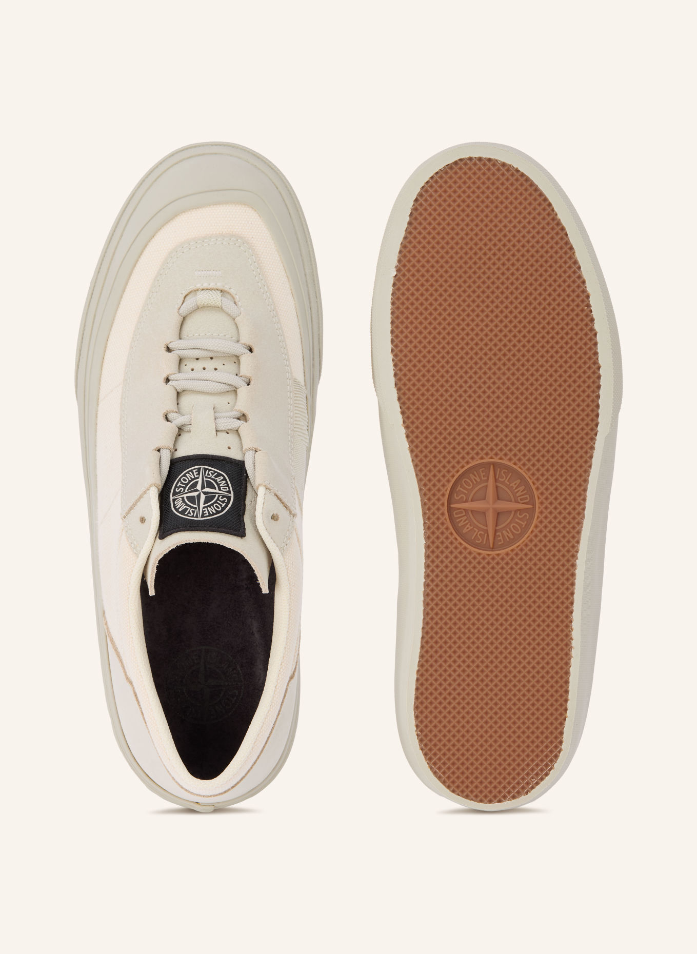 STONE ISLAND Sneakers: ECRU / LIGHT GRAY