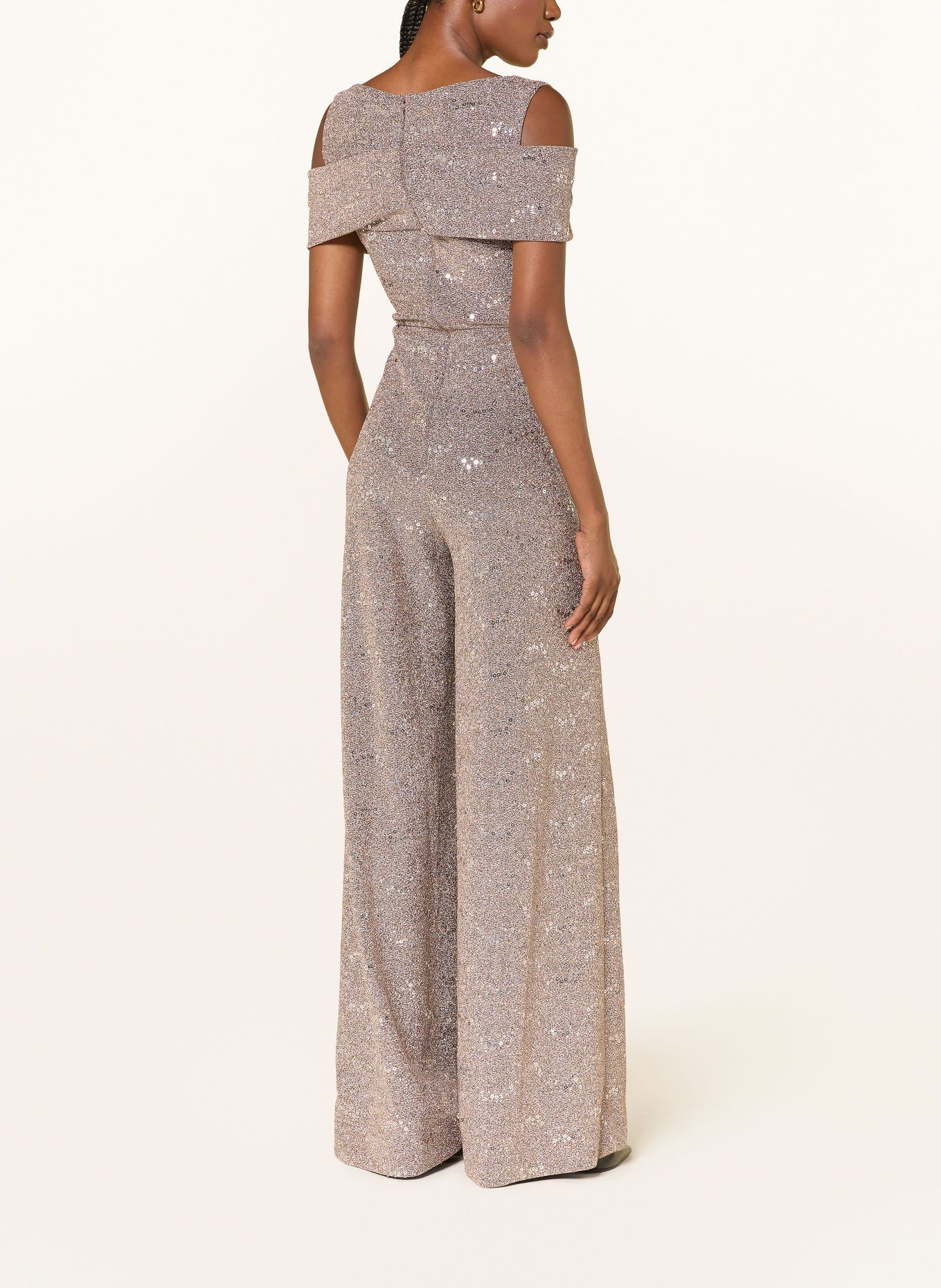 TALBOT RUNHOF Jumpsuit aus Jersey mit Glitzergarn: PLATIN