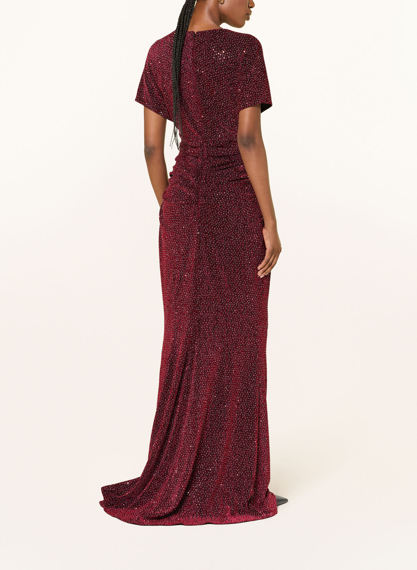 TALBOT RUNHOF Abendkleid aus Jersey mit Schmucksteinen: 344 CRANBERRY