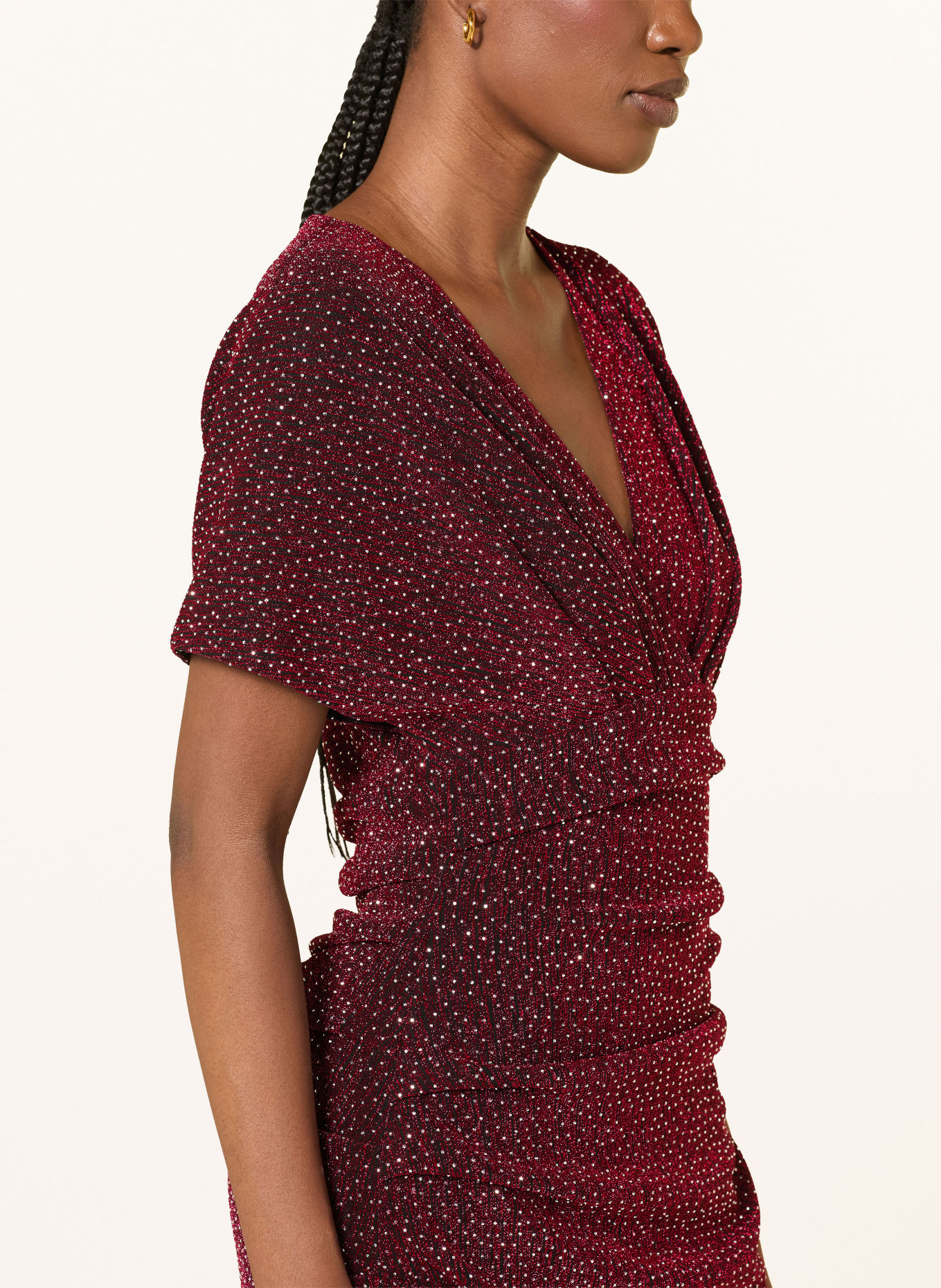 TALBOT RUNHOF Abendkleid aus Jersey mit Schmucksteinen: 344 CRANBERRY