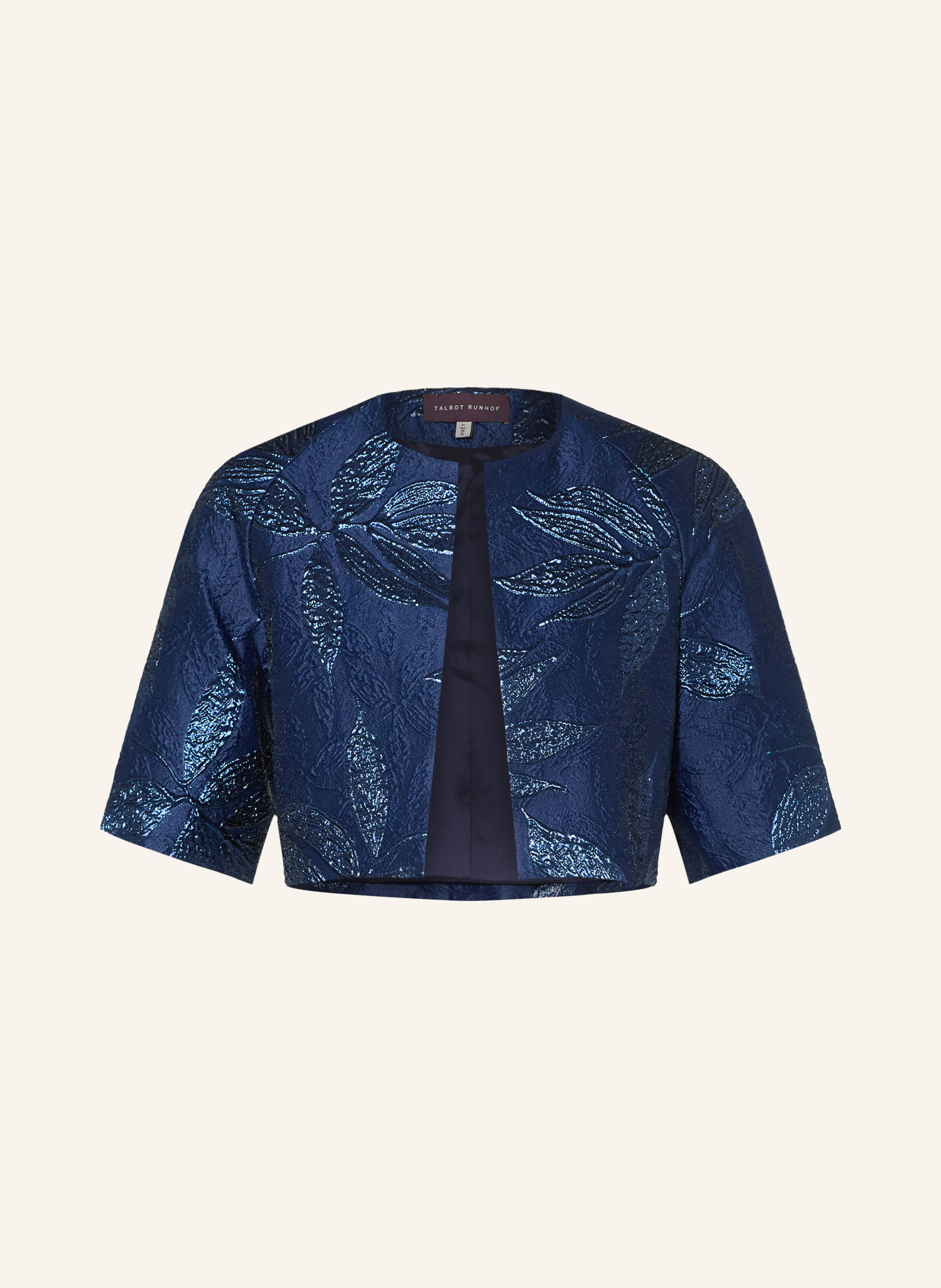 TALBOT RUNHOF Jacquard-Bolero: DONKERBLAUW / BLAUW