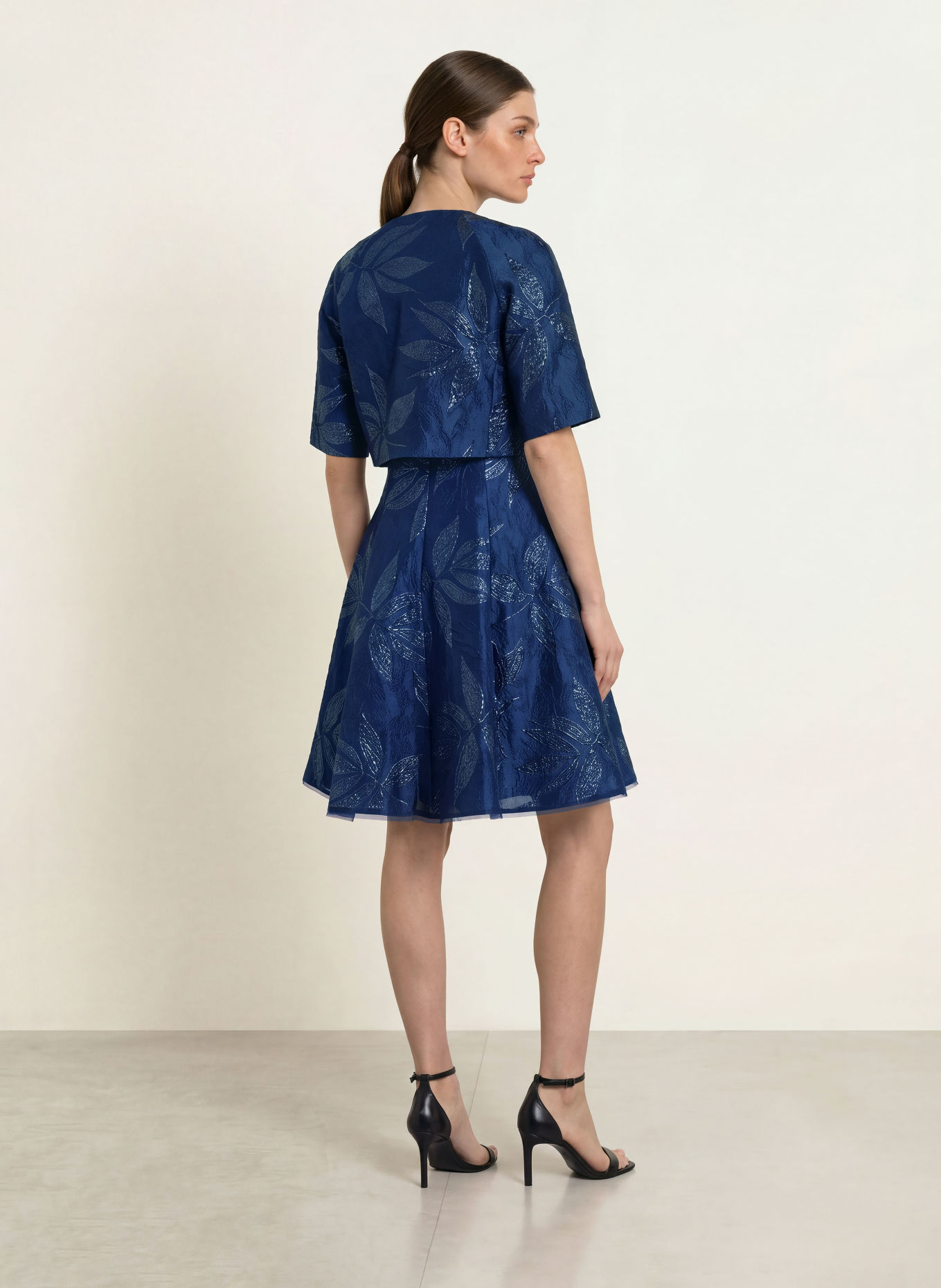 TALBOT RUNHOF Jacquard-Bolero: DONKERBLAUW / BLAUW