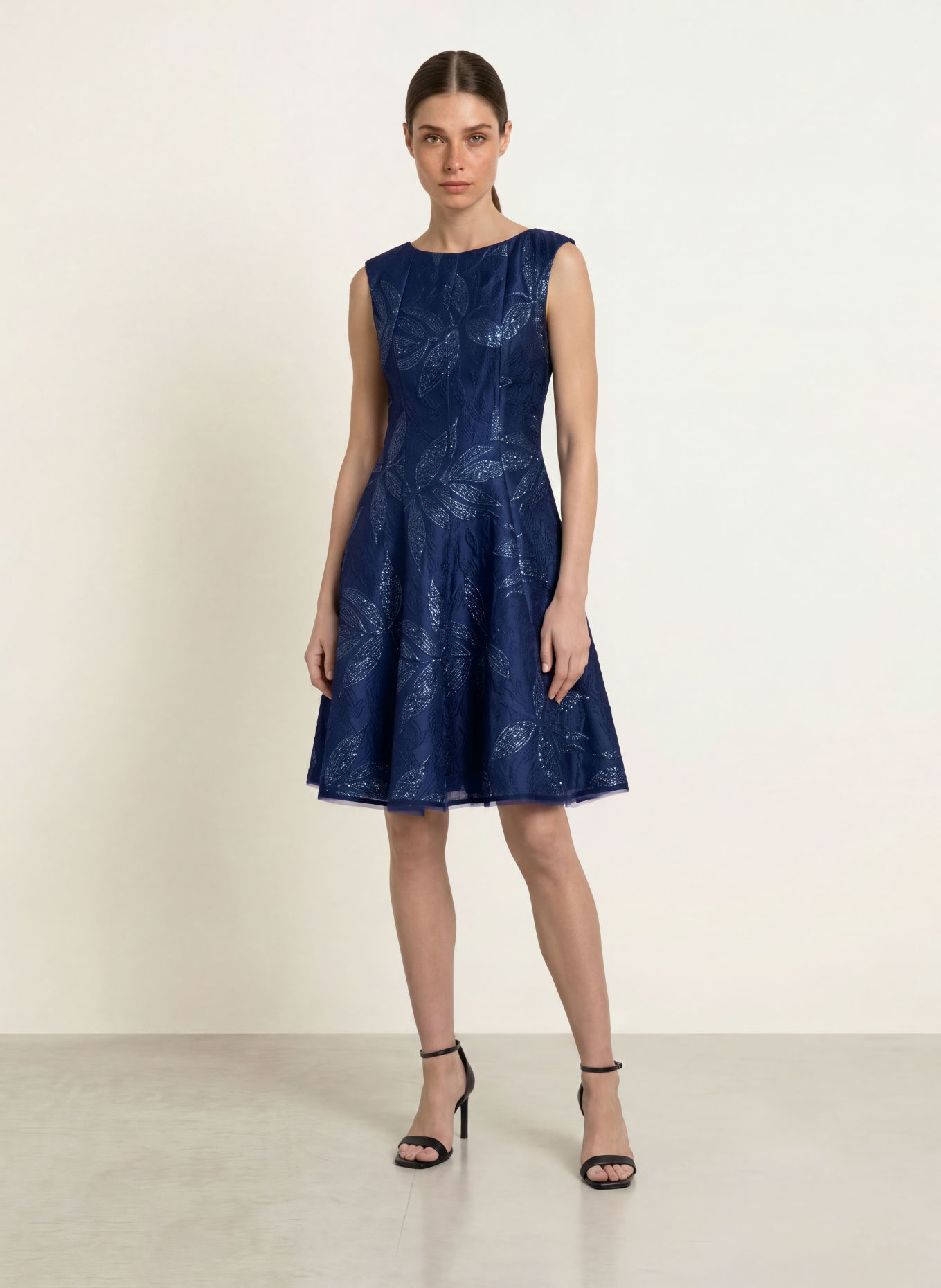 TALBOT RUNHOF Cocktail dress with glitter thread: 430 ROYAL NAVY