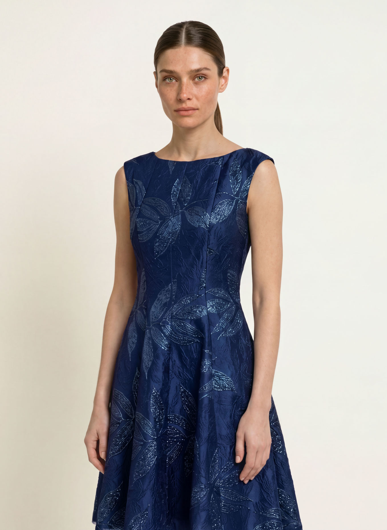 TALBOT RUNHOF Cocktail dress with glitter thread: 430 ROYAL NAVY