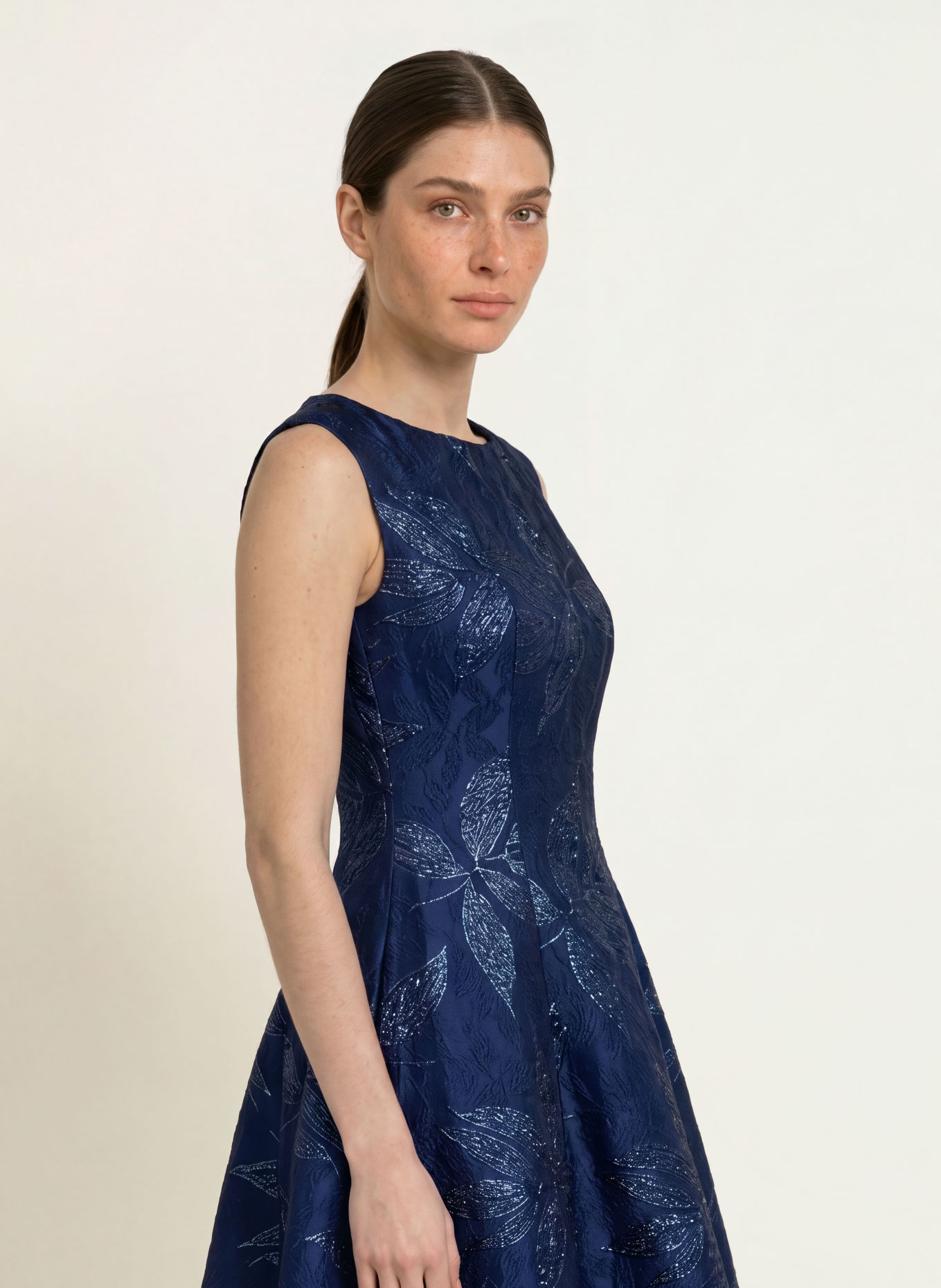 TALBOT RUNHOF Cocktail dress with glitter thread: 430 ROYAL NAVY