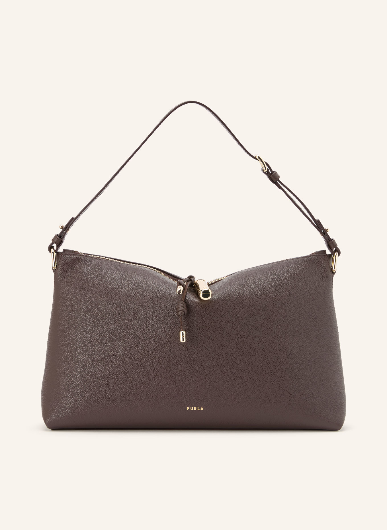 FURLA Schoudertas DEBBY MEDIUM: MARRON FONCÉ / GOUD