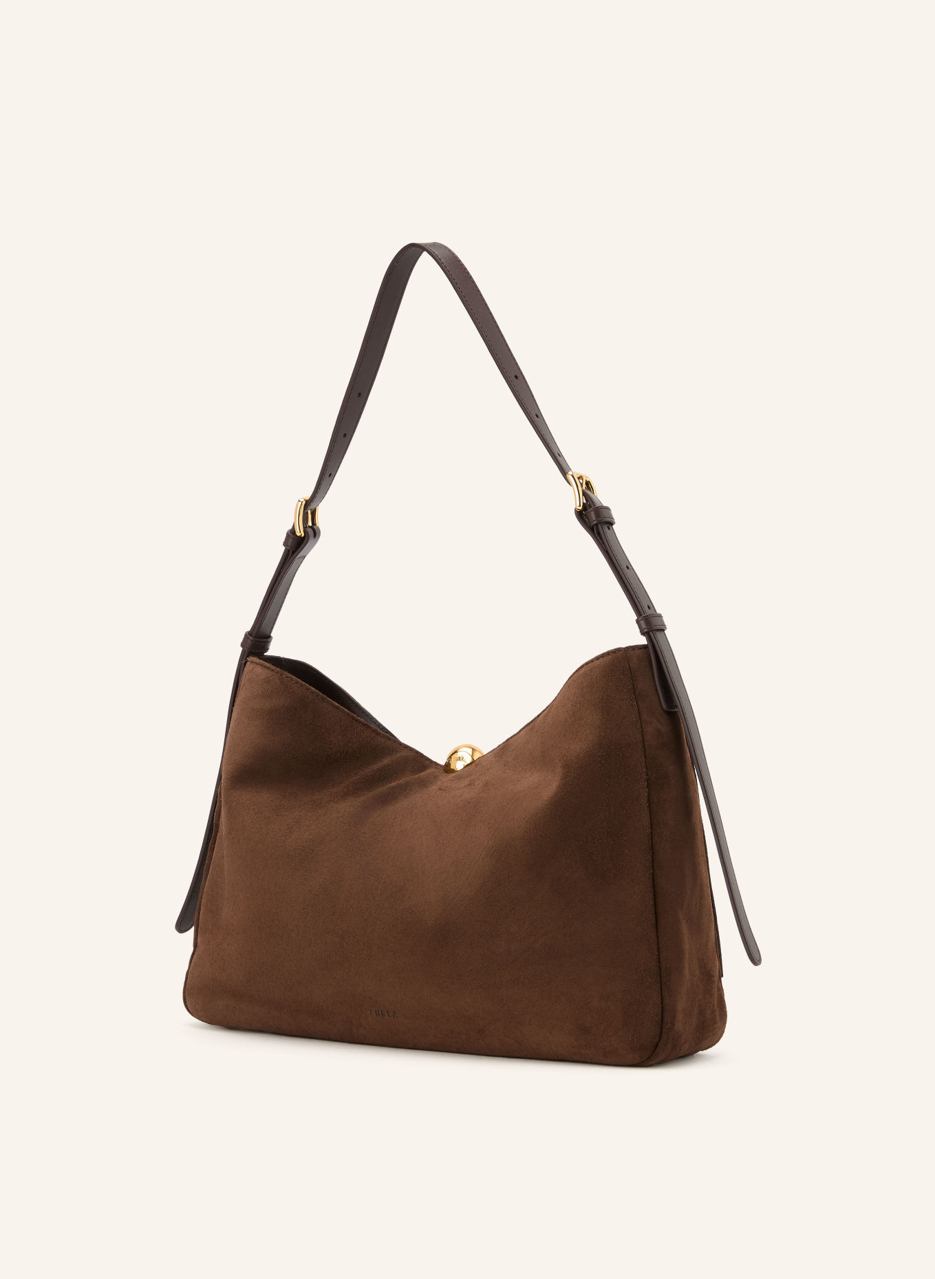 FURLA Schoudertas SFERA SOFT LARGE: MARRON FONCÉ / GOUD