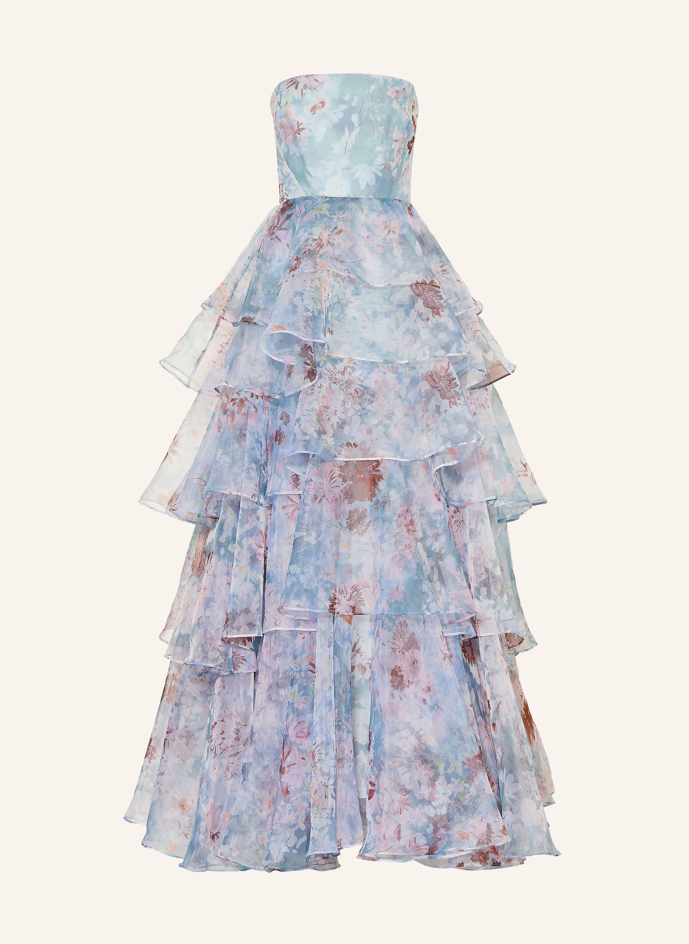 Aje. Off-Shoulder-Kleid GABRIELLA mit Leinen: HELLBLAU / ROSA