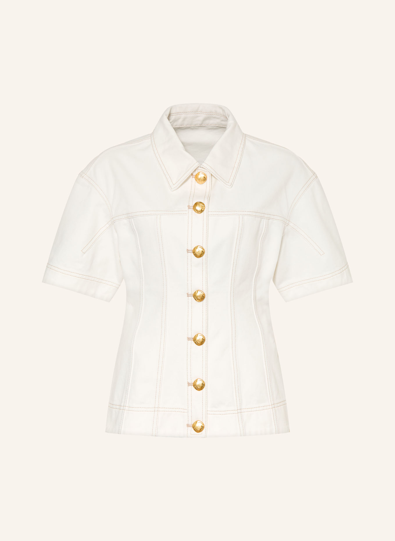 Aje. Jeansbluse ANNETE: CREME / GOLD