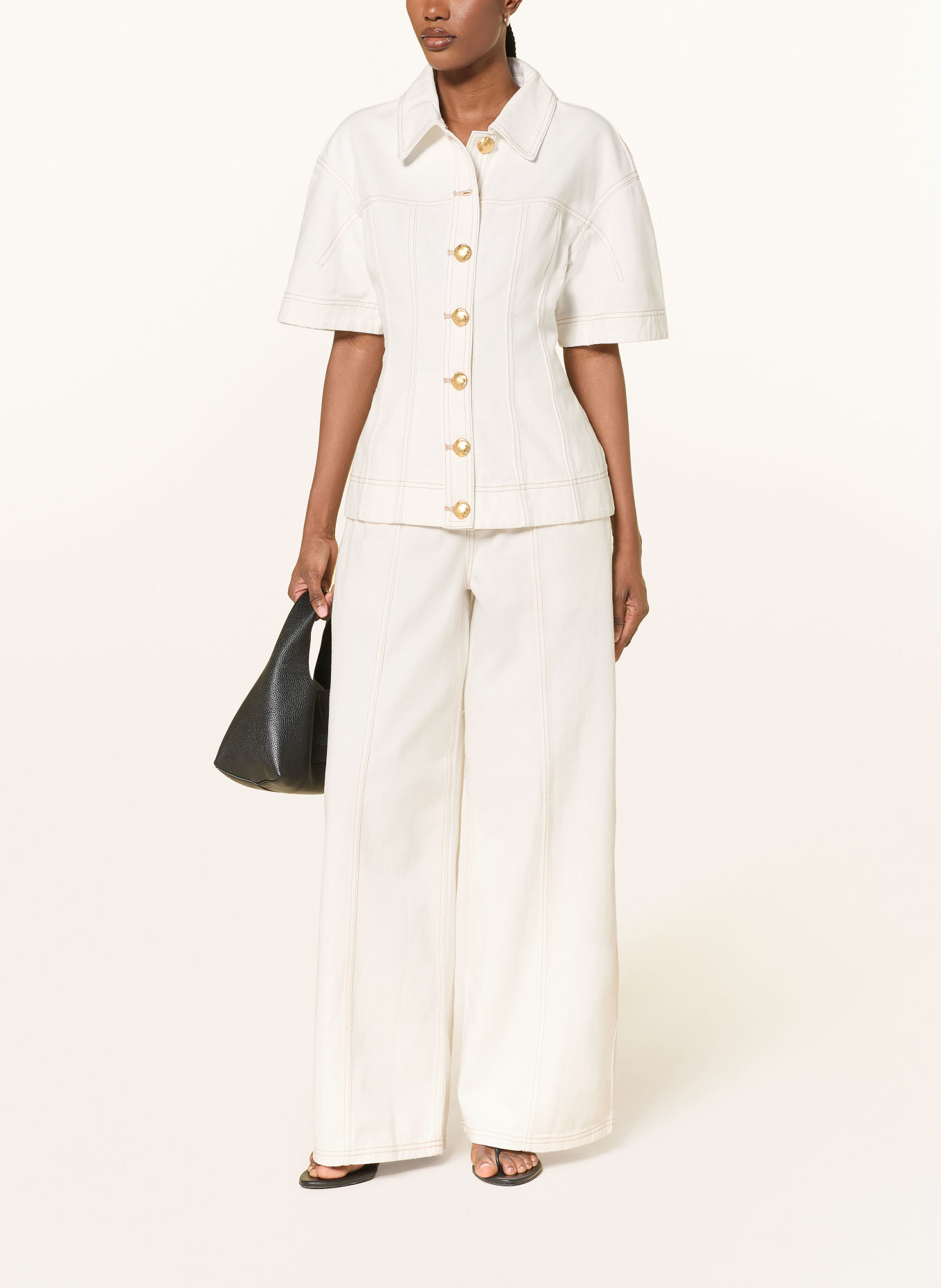 Aje. Jeansbluse ANNETE: CREME / GOLD