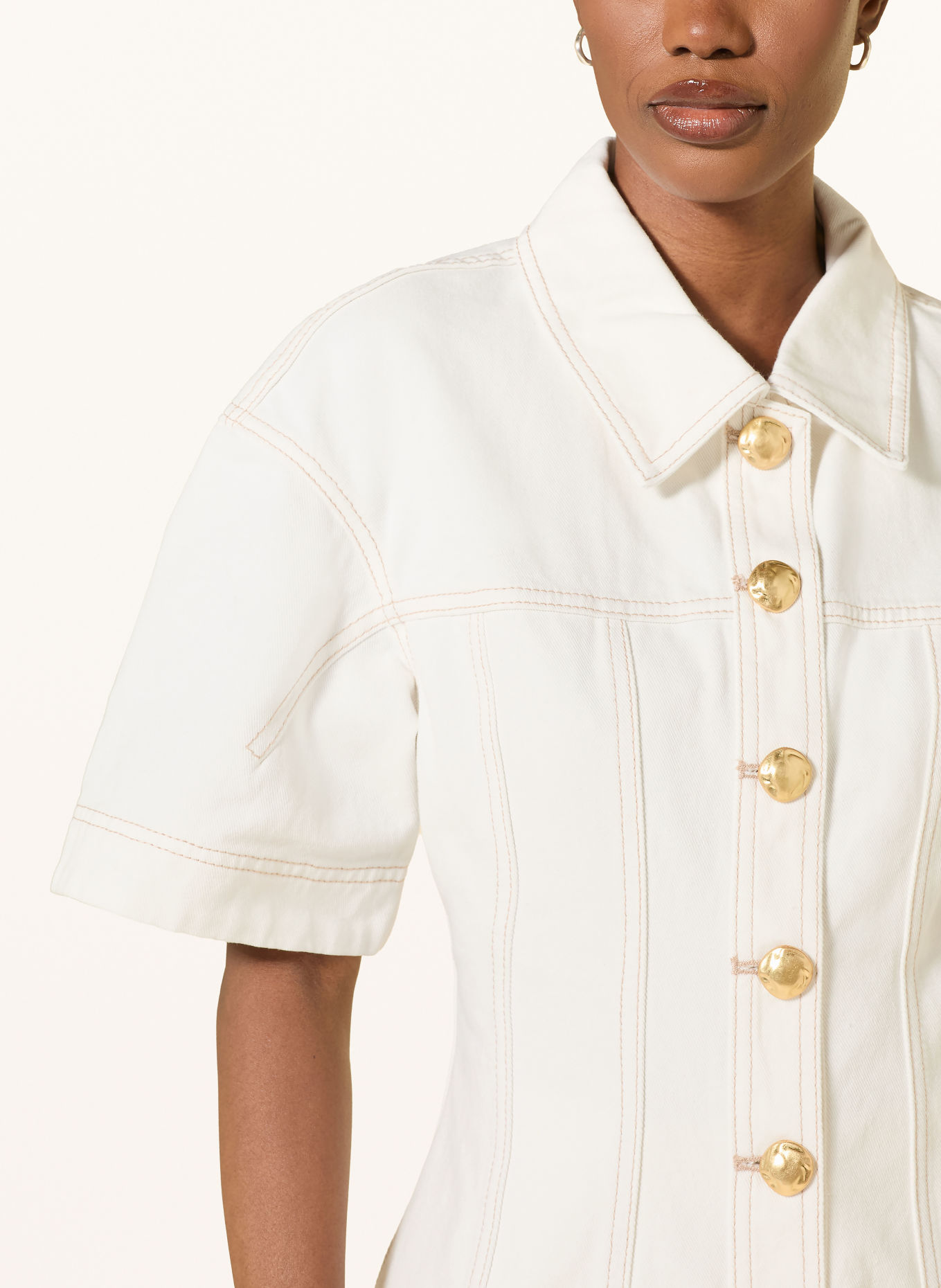 Aje. Jeansbluse ANNETE: CREME / GOLD