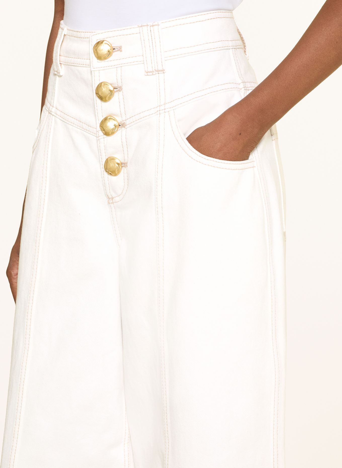 Aje. Wide leg jeans ANNETE: IVRY IVORY