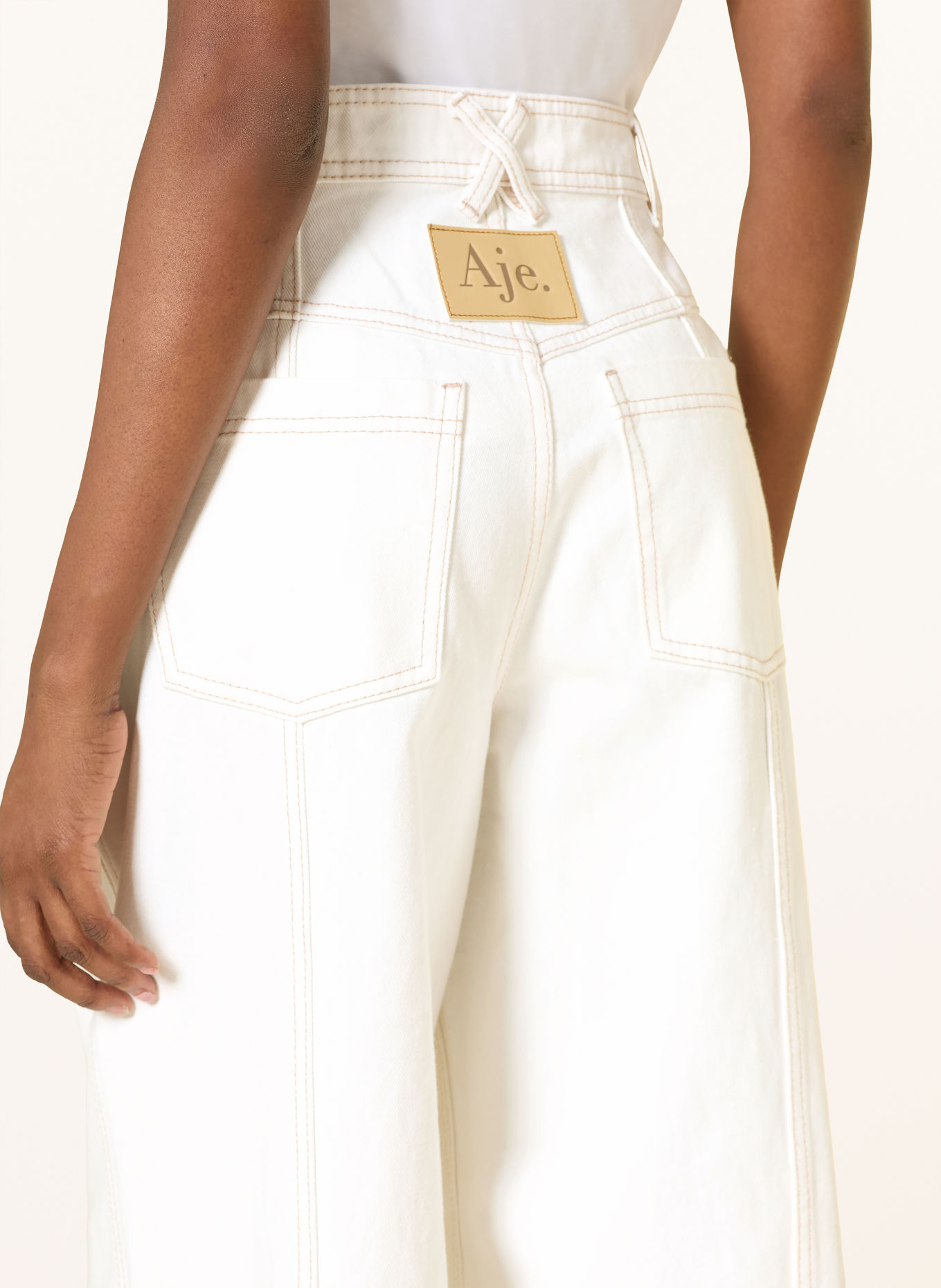Aje. Wide leg jeans ANNETE: IVRY IVORY