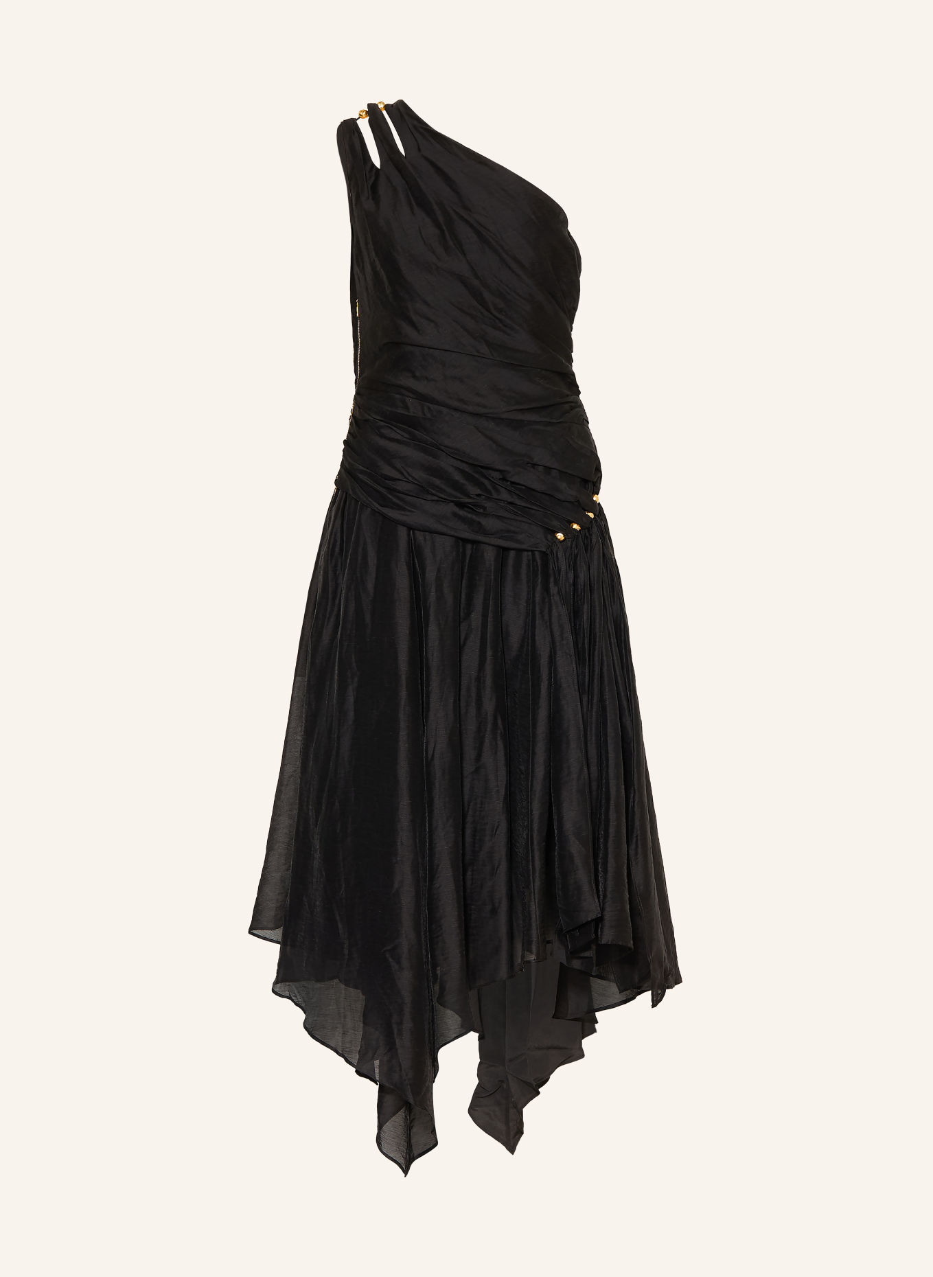 Aje. Cocktailkleid CAPTURE mit Cut-outs und Schmuckperlen: SCHWARZ