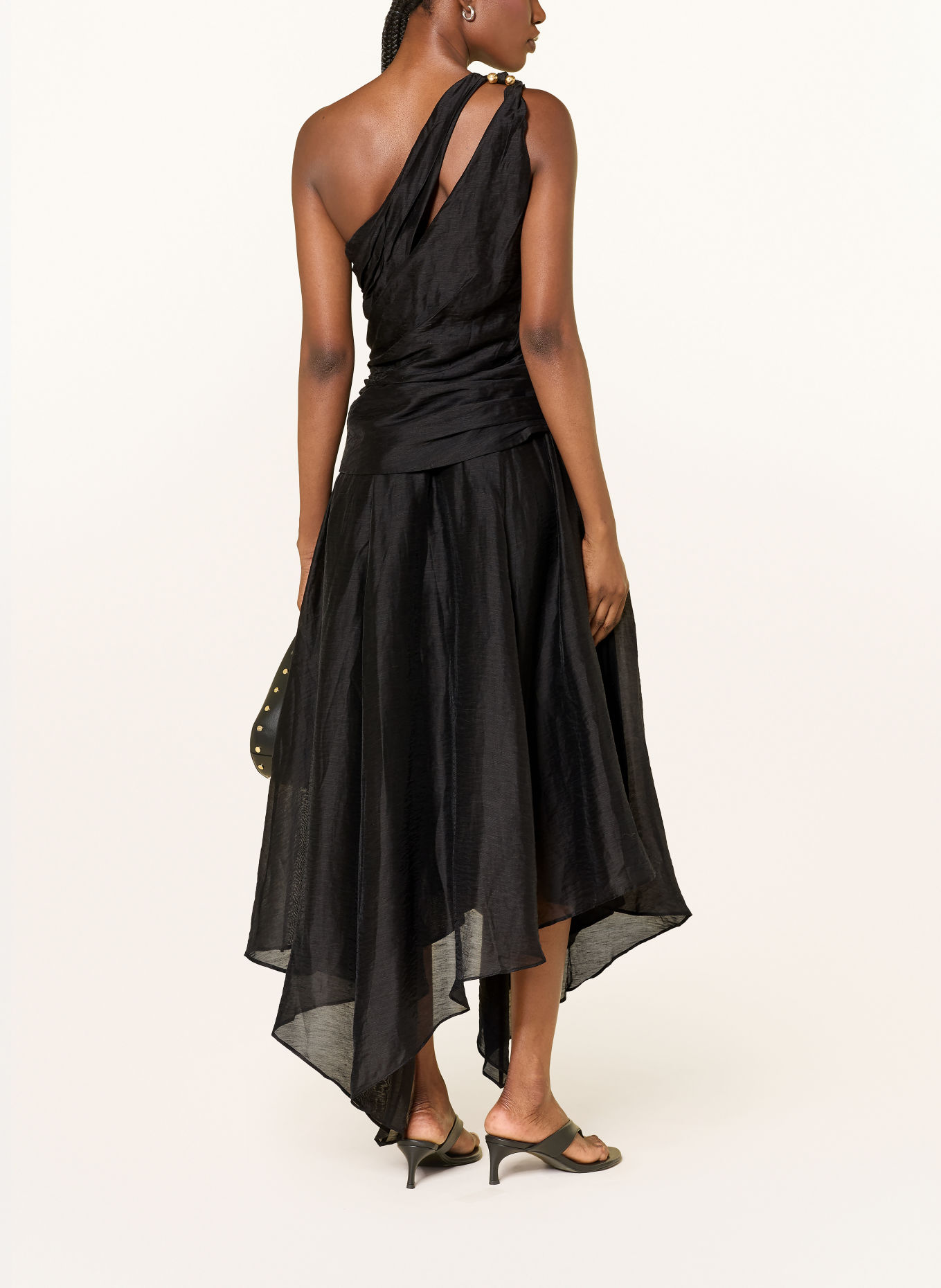 Aje. Cocktailkleid CAPTURE mit Cut-outs und Schmuckperlen: SCHWARZ