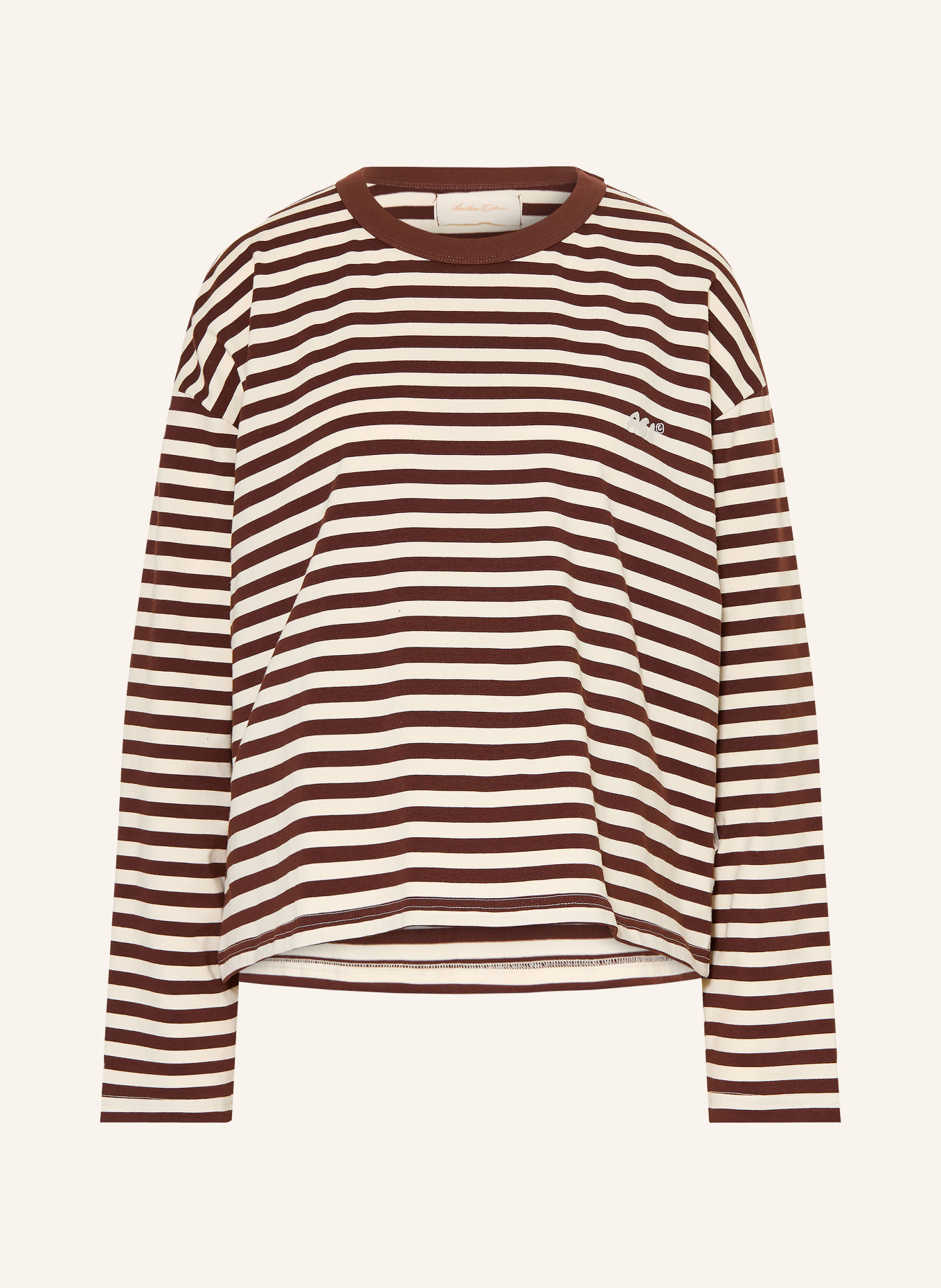 another COTTON LAB Long-sleeve shirt: DARK BROWN / CREAM