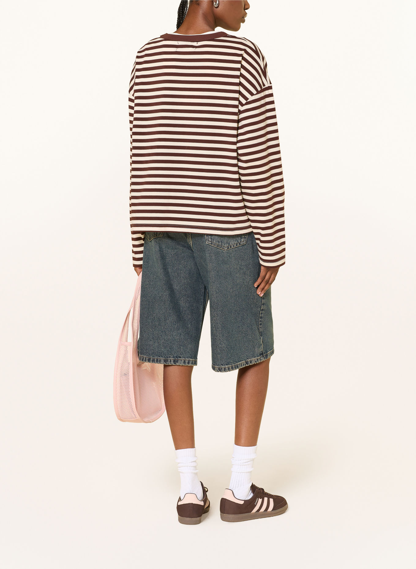 another COTTON LAB Long-sleeve shirt: DARK BROWN / CREAM