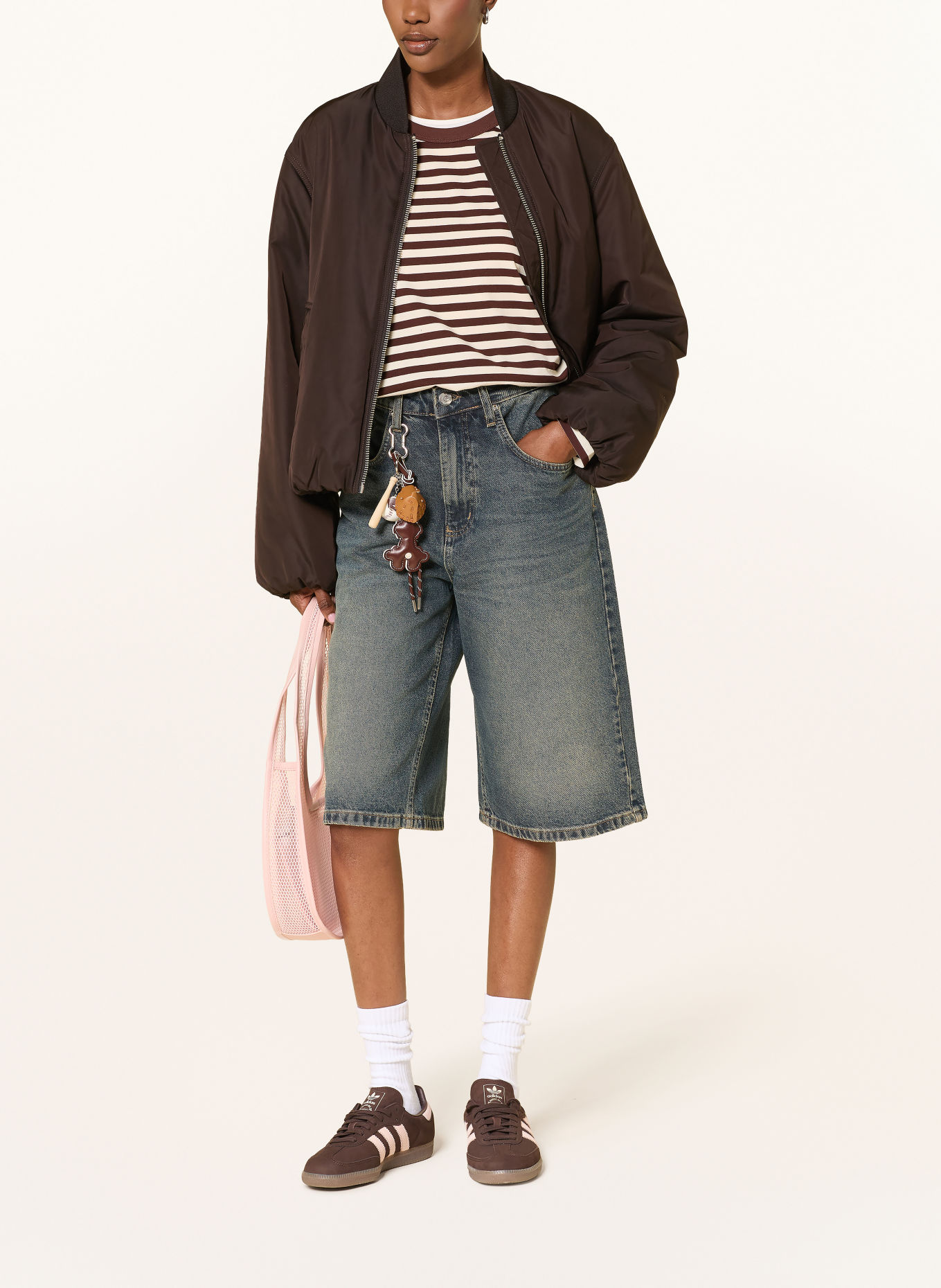 another COTTON LAB Long-sleeve shirt: DARK BROWN / CREAM