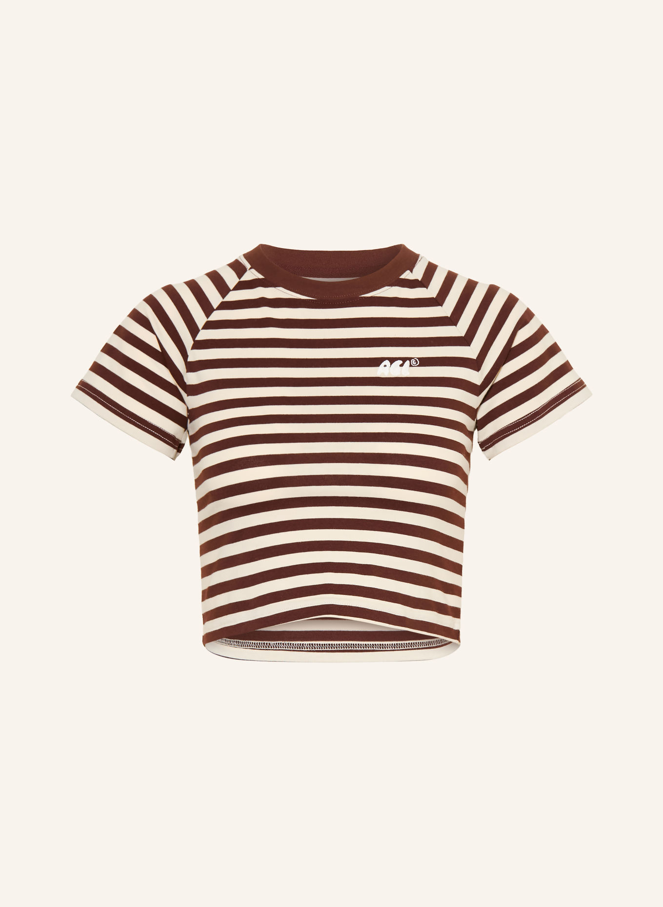 another COTTON LAB Cropped-Shirt: DUNKELBRAUN / CREME
