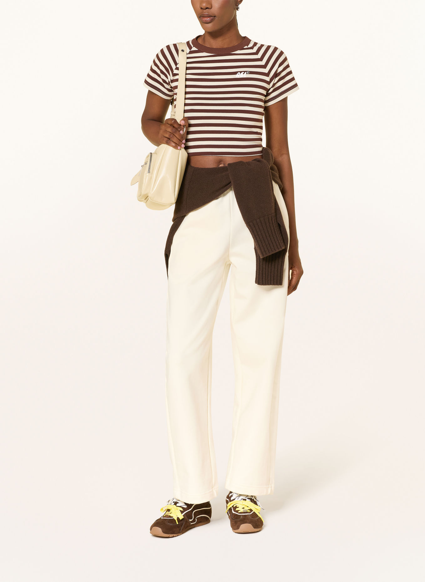 another COTTON LAB Cropped-Shirt: DUNKELBRAUN / CREME