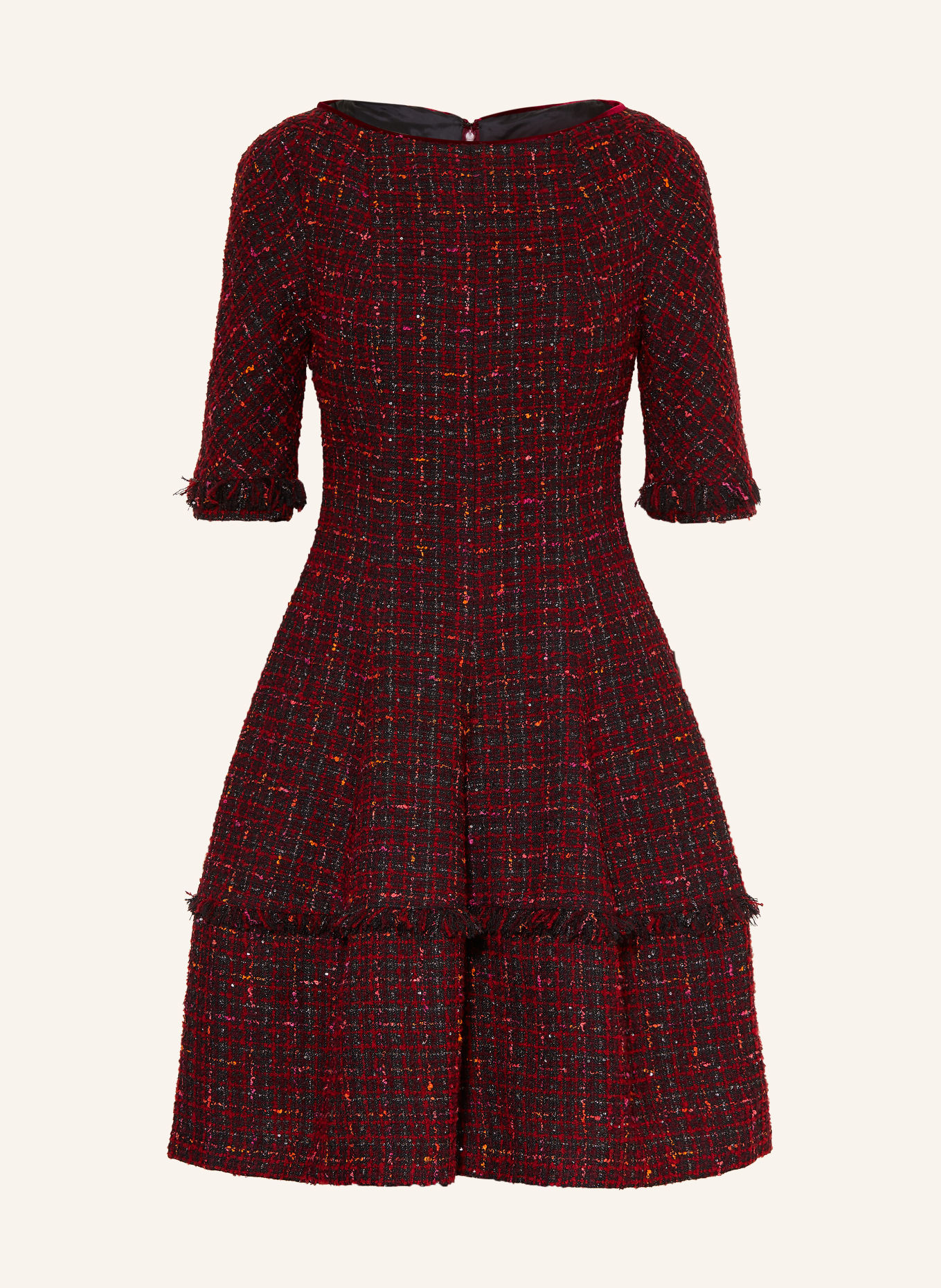 TALBOT RUNHOF Bouclé dress with glitter yarn: 364 BURGUNDY