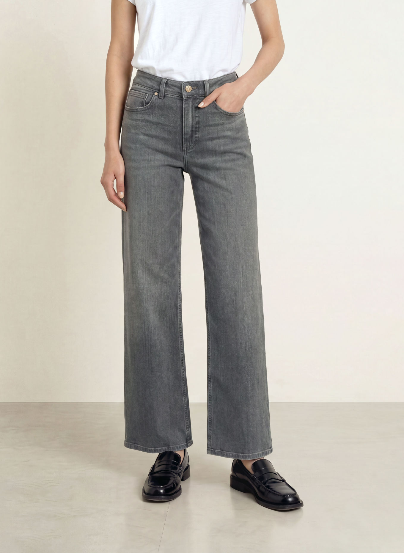someday Wide-Leg jeans CELLMA ICONIC: 80014 mid stone grey