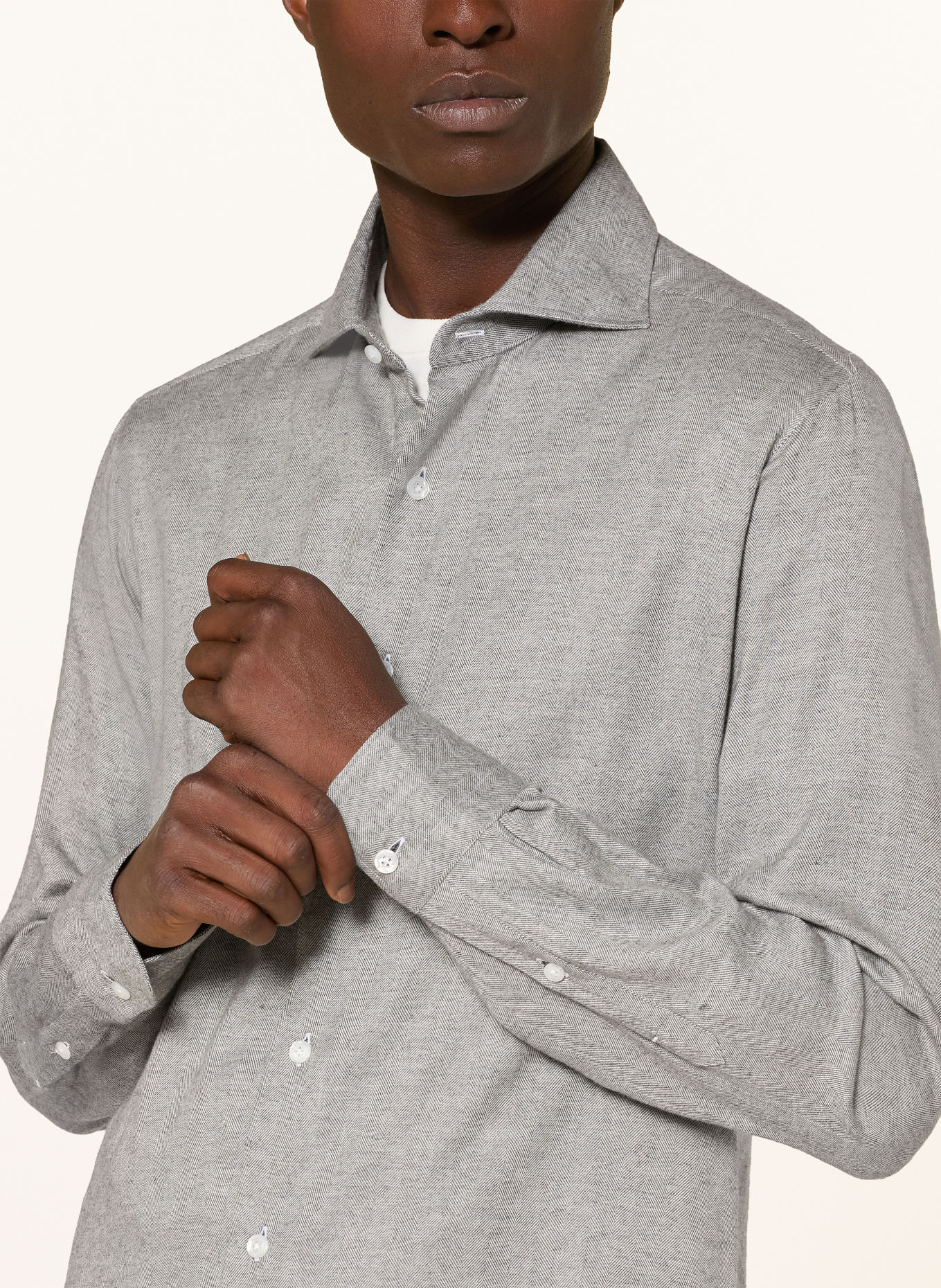 BARBA NAPOLI Overhemd, slim fit: GRIJS