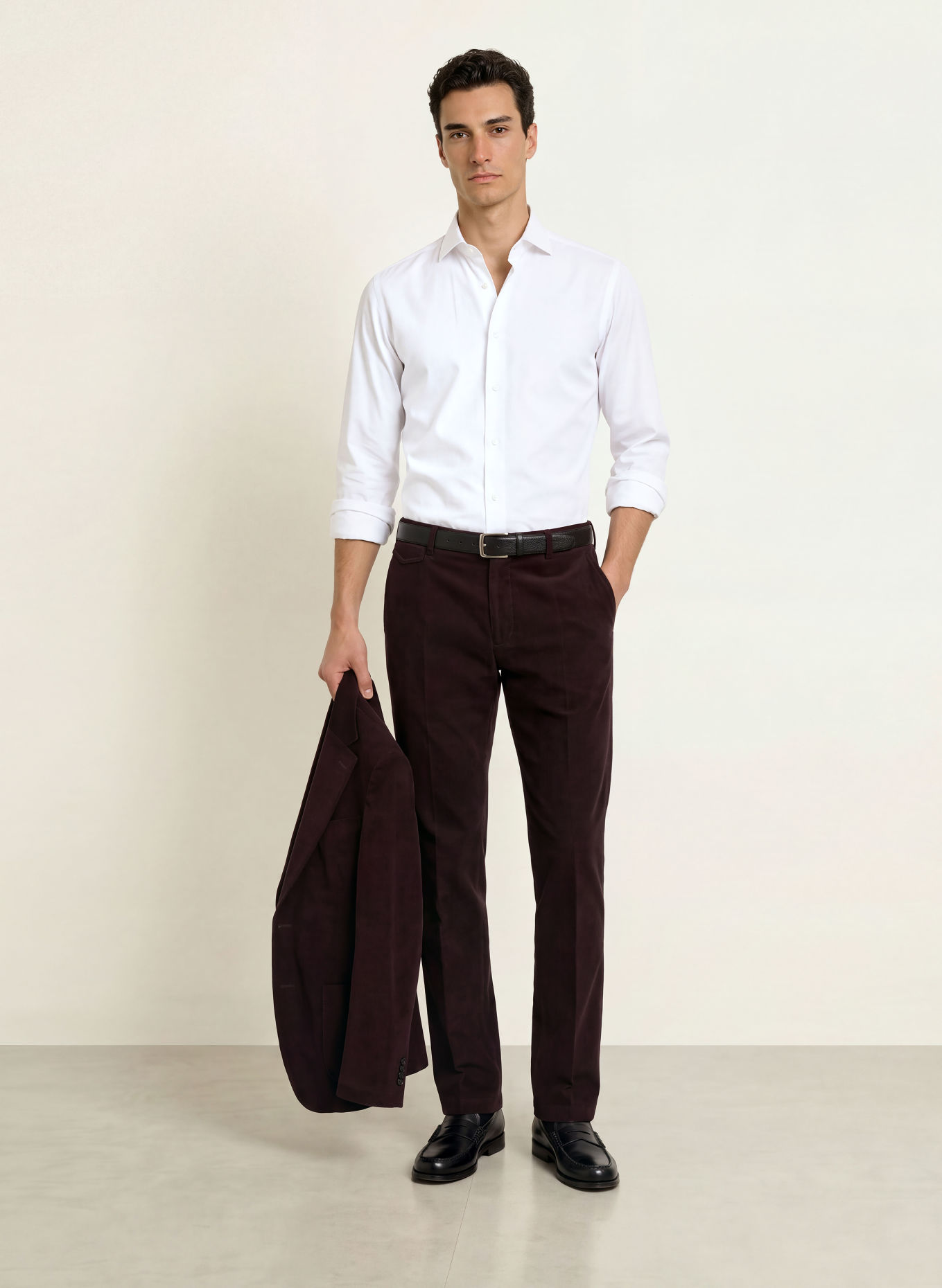 BARBA NAPOLI Overhemd, slim fit: WIT